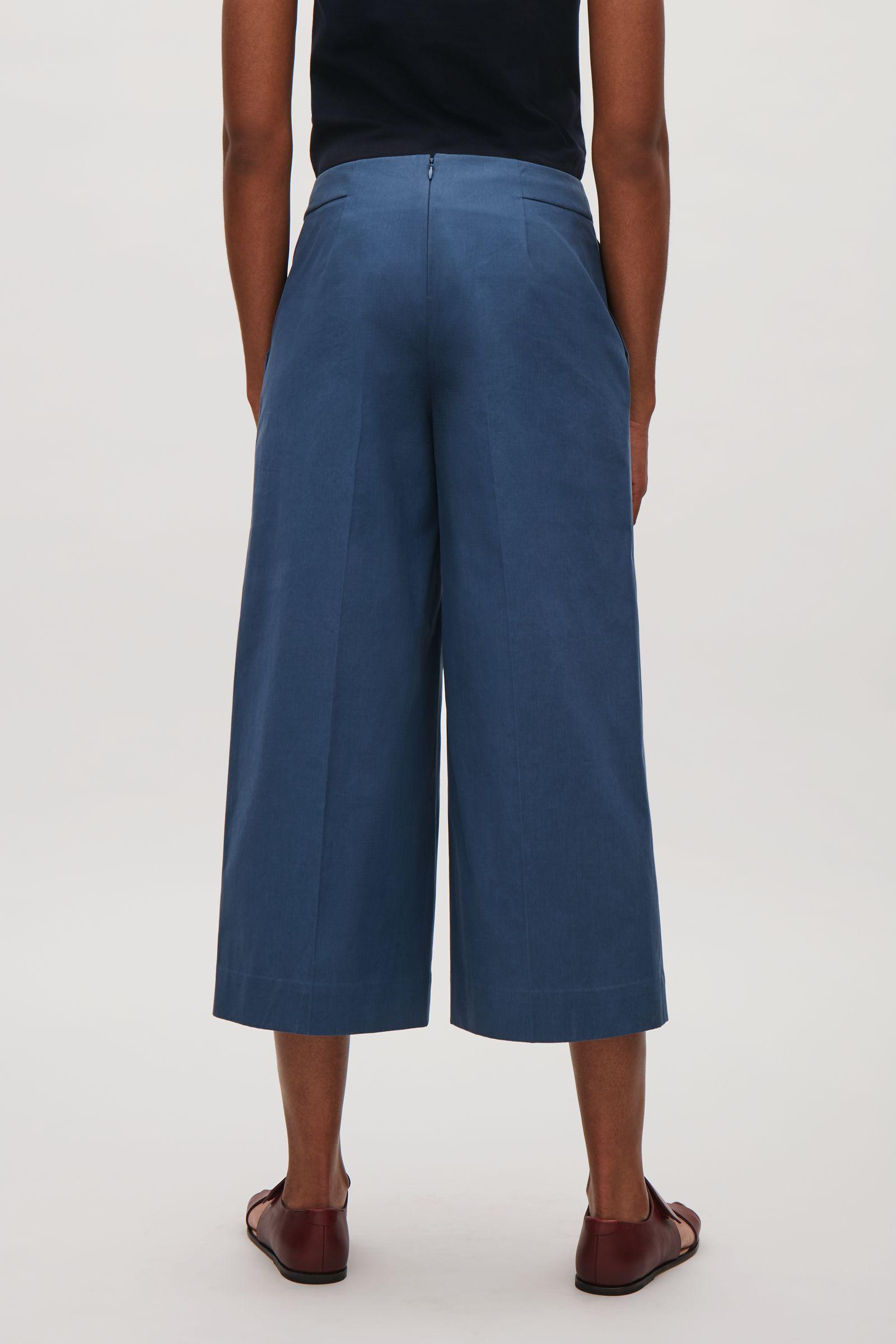 Lyst - Cos Cropped Wide-leg Trousers in Blue