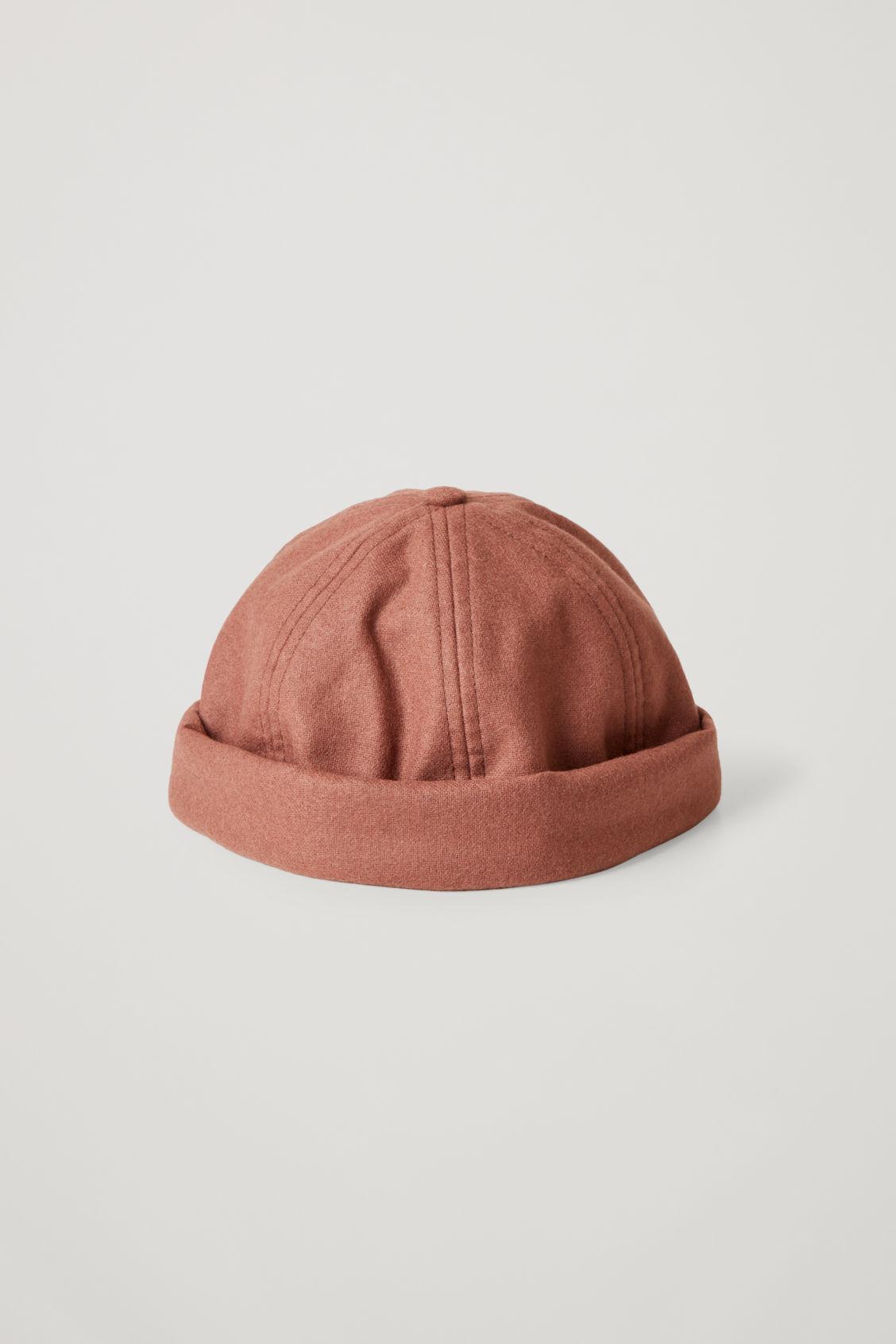 COS Wool Felt Skull Cap in Orange for 