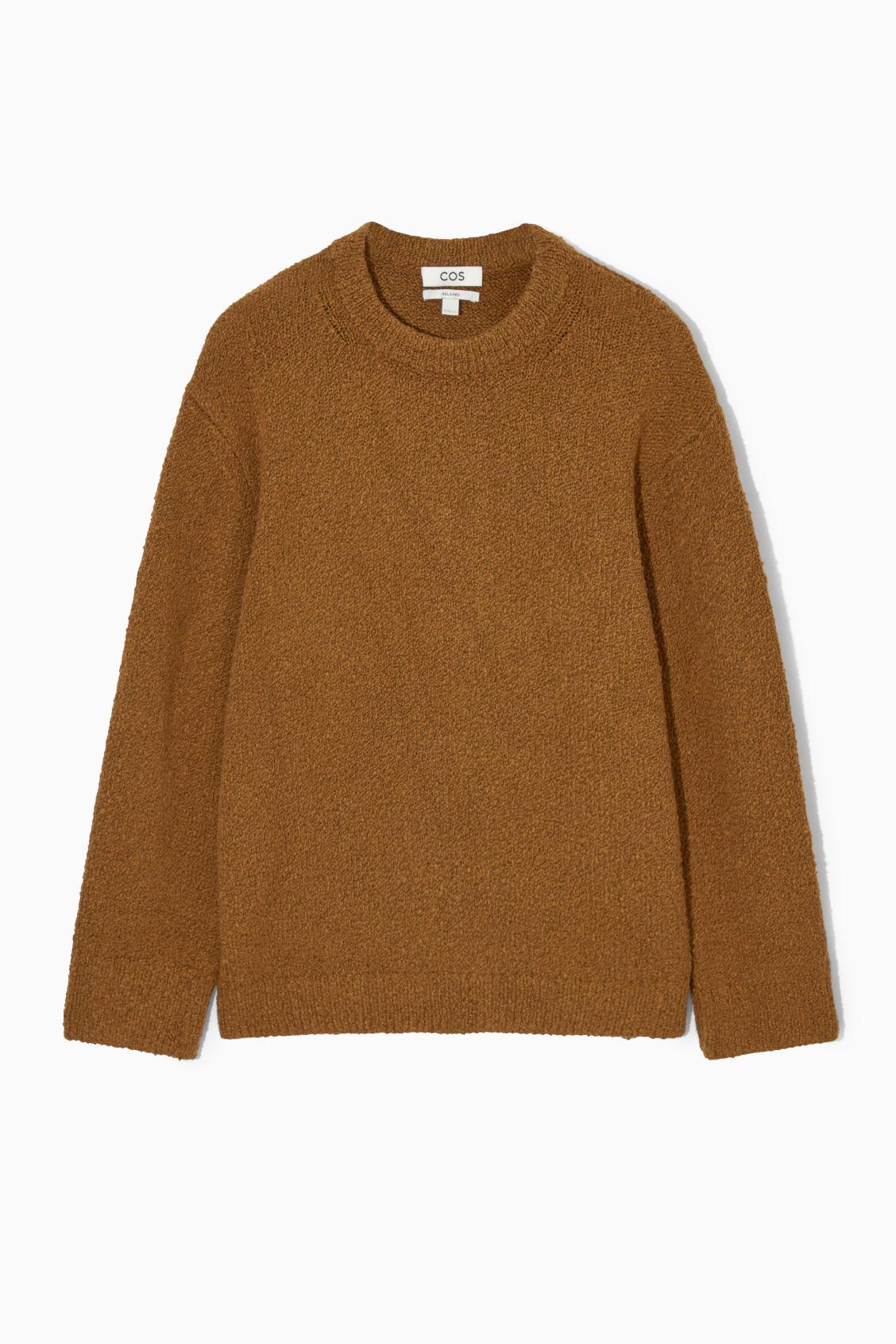 COS Relaxedfit Boucléknit Jumper in Brown for Men Lyst