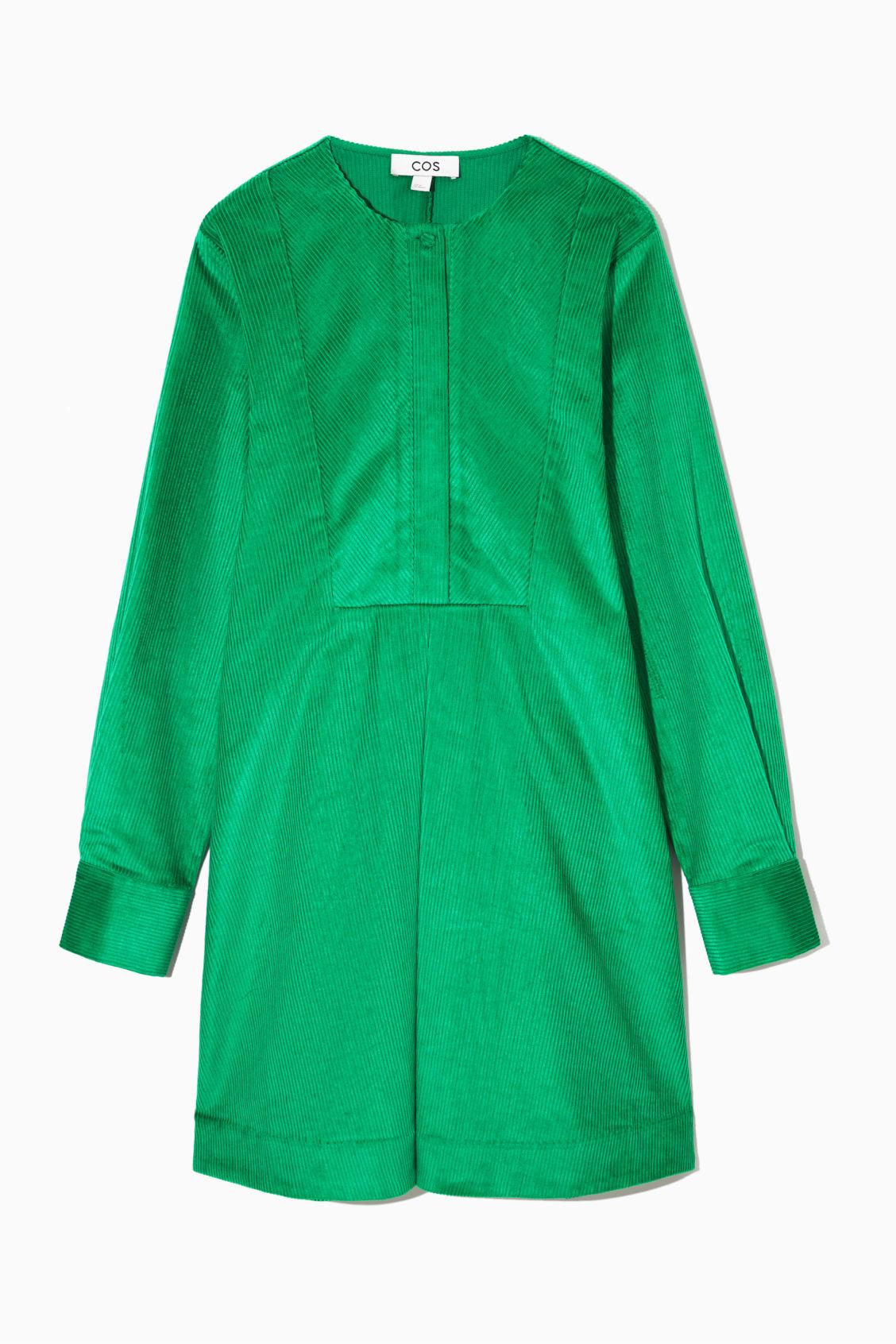 COS A-line Corduroy Shirt Dress in Green | Lyst