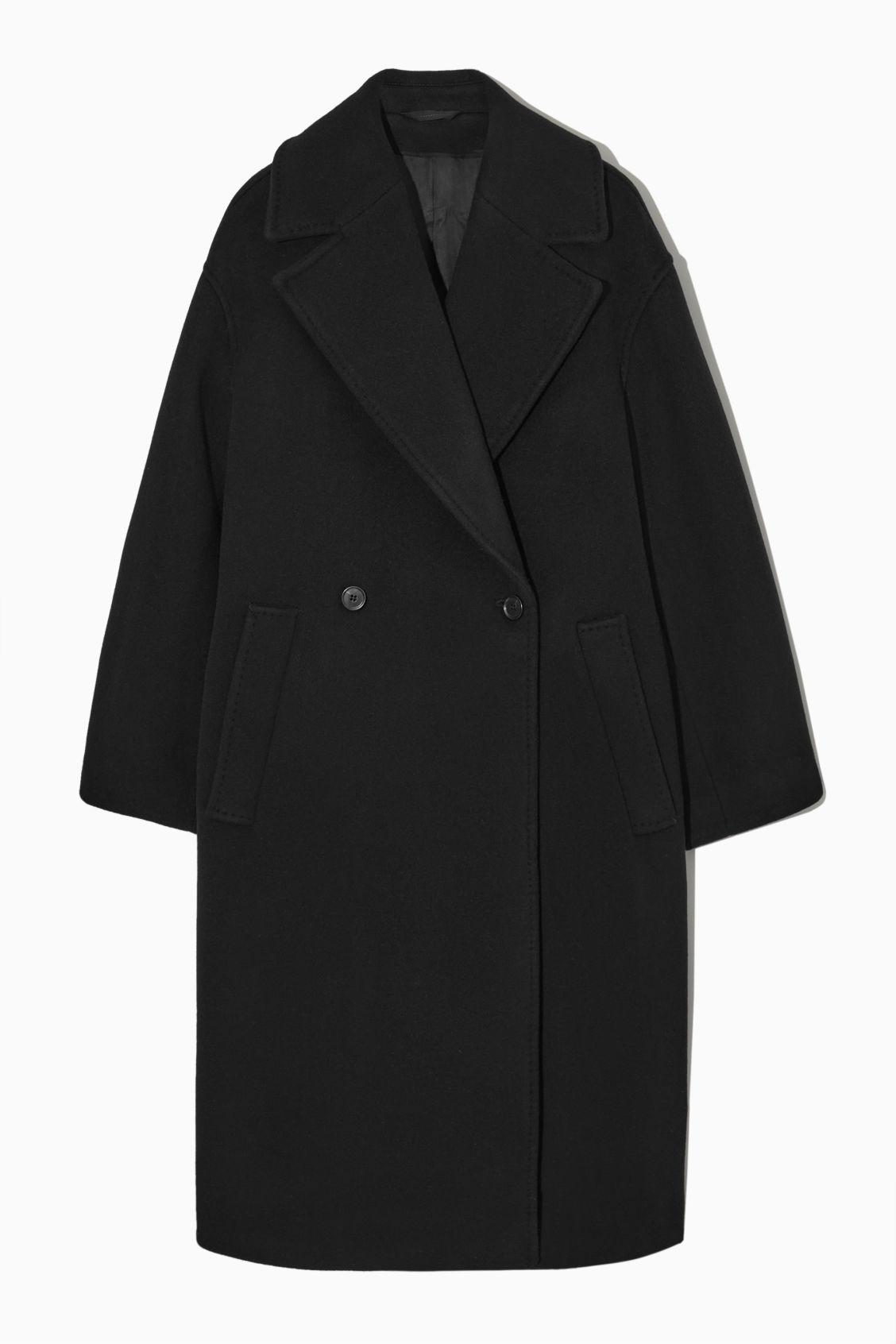 COS Oversized Wool-blend Coat (petite) in Black Lyst