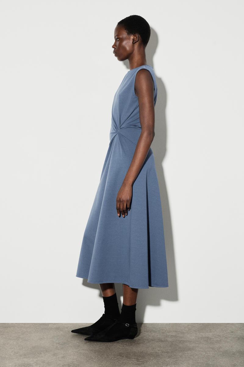 cos pleated jersey midi dress Cos Pleated Jersey Midi Dress - Black