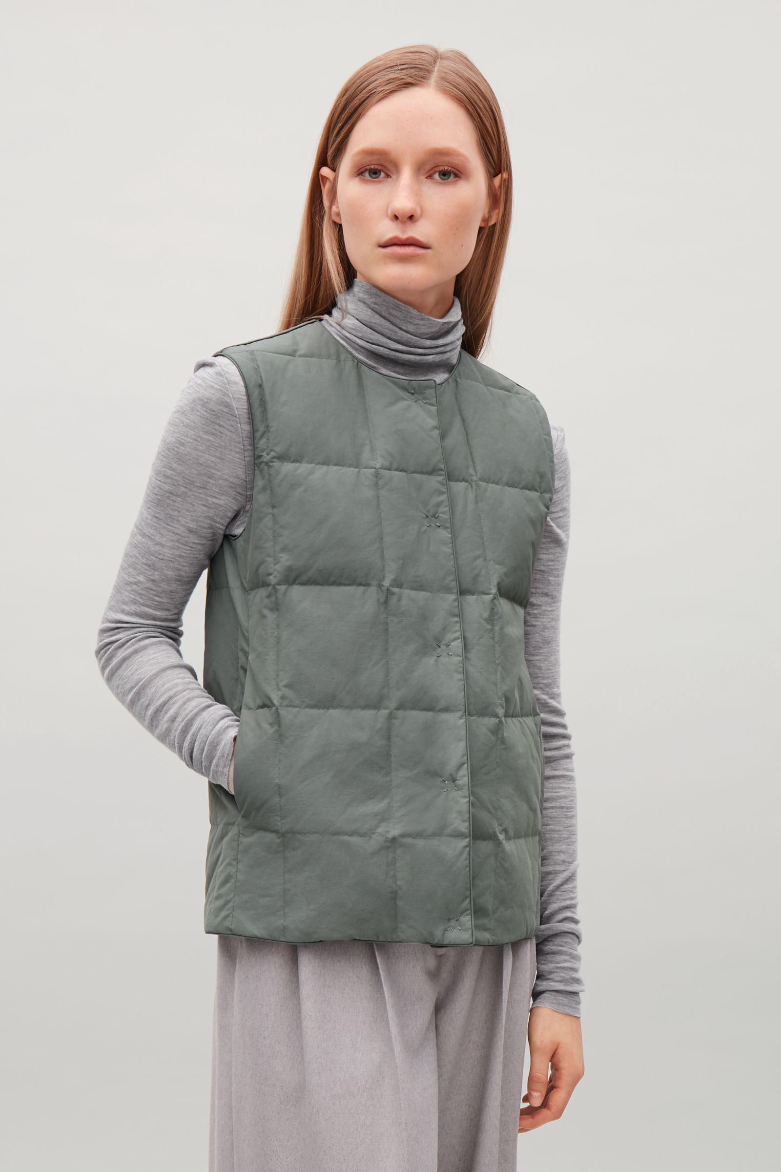 COS Quilted Gilet in Grey | Lyst UK