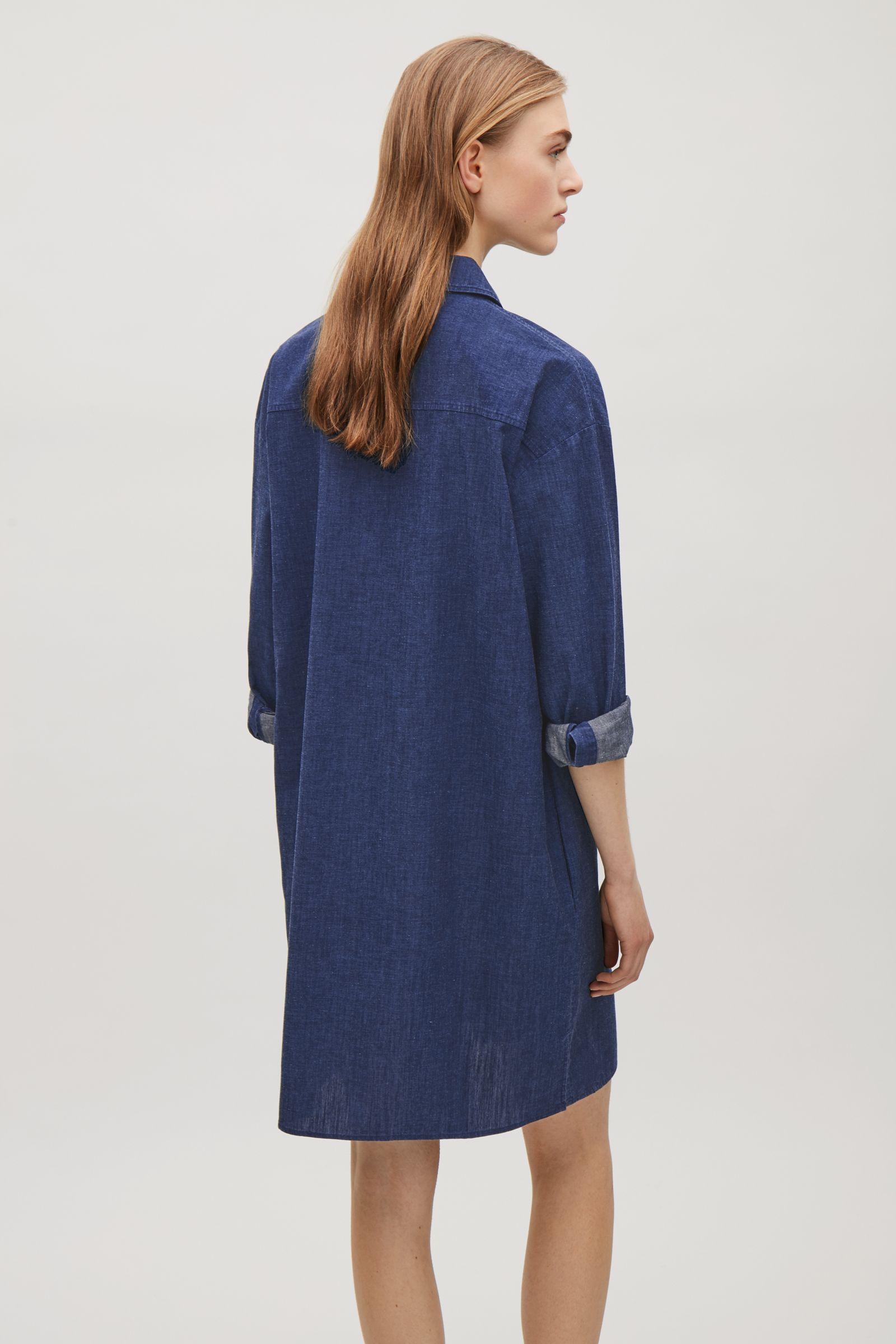 COS Cotton-denim Shirt Dress in Blue - Lyst