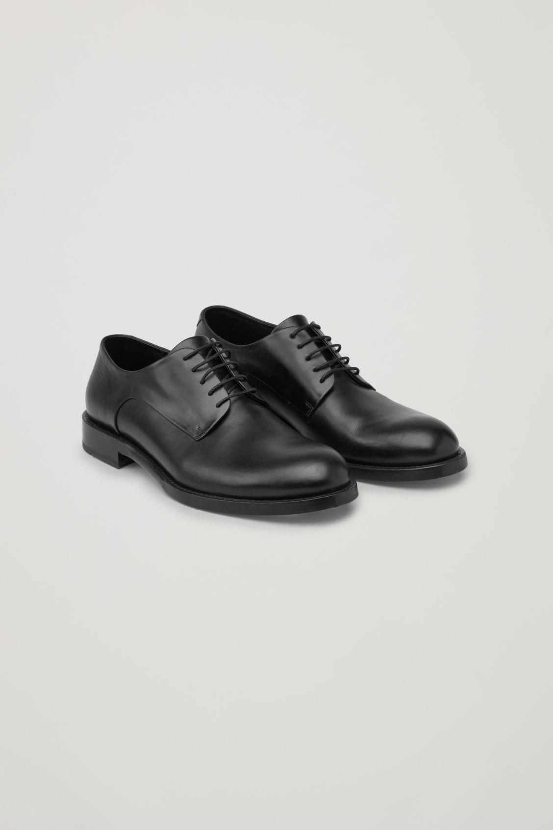 COS Matte-leather Derby Shoes in Black for Men | Lyst