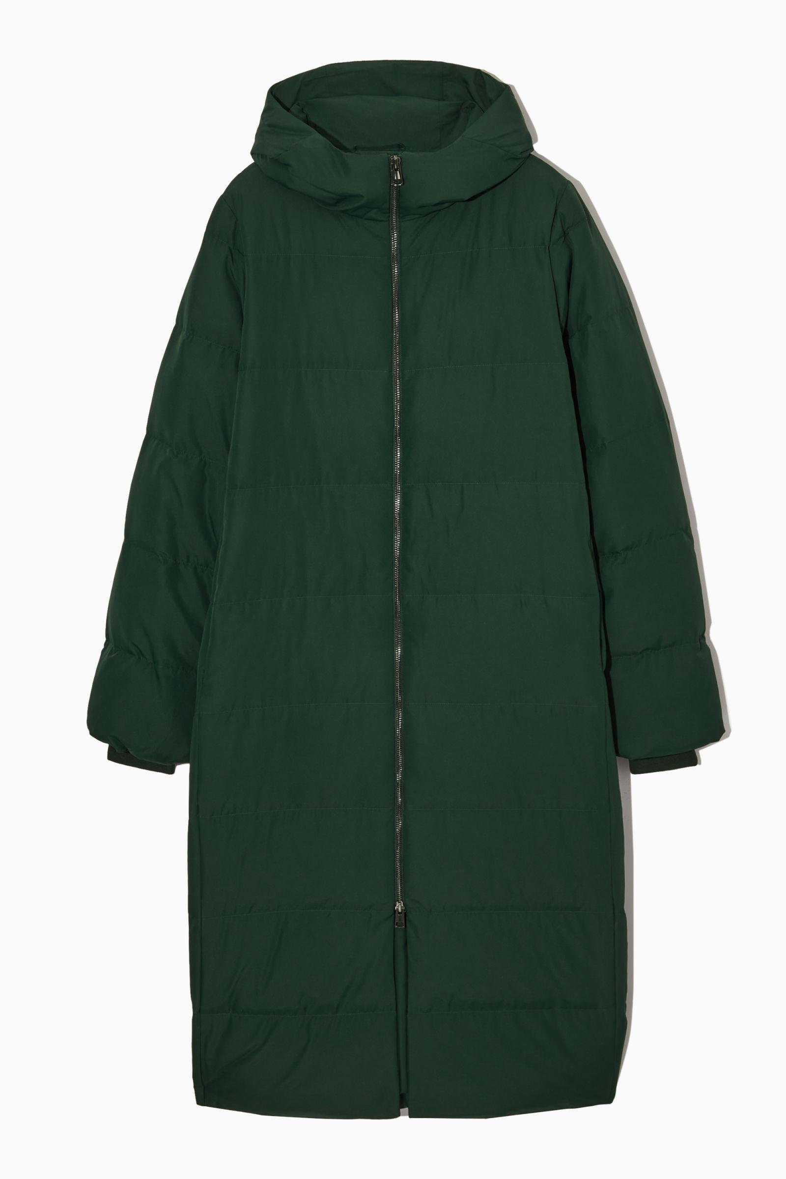 Hooded long puffer coat cos shop