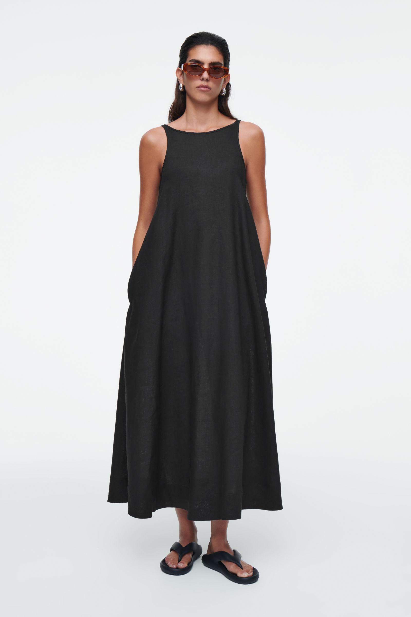 COS A-line Linen Maxi Dress in Black | Lyst UK COS A-line Linen Maxi Dress in Black | Lyst UK