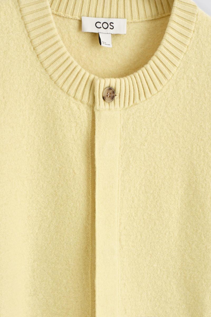 COS Boiled-Wool Crew-Neck Cardigan in Yellow for Men | Lyst UK