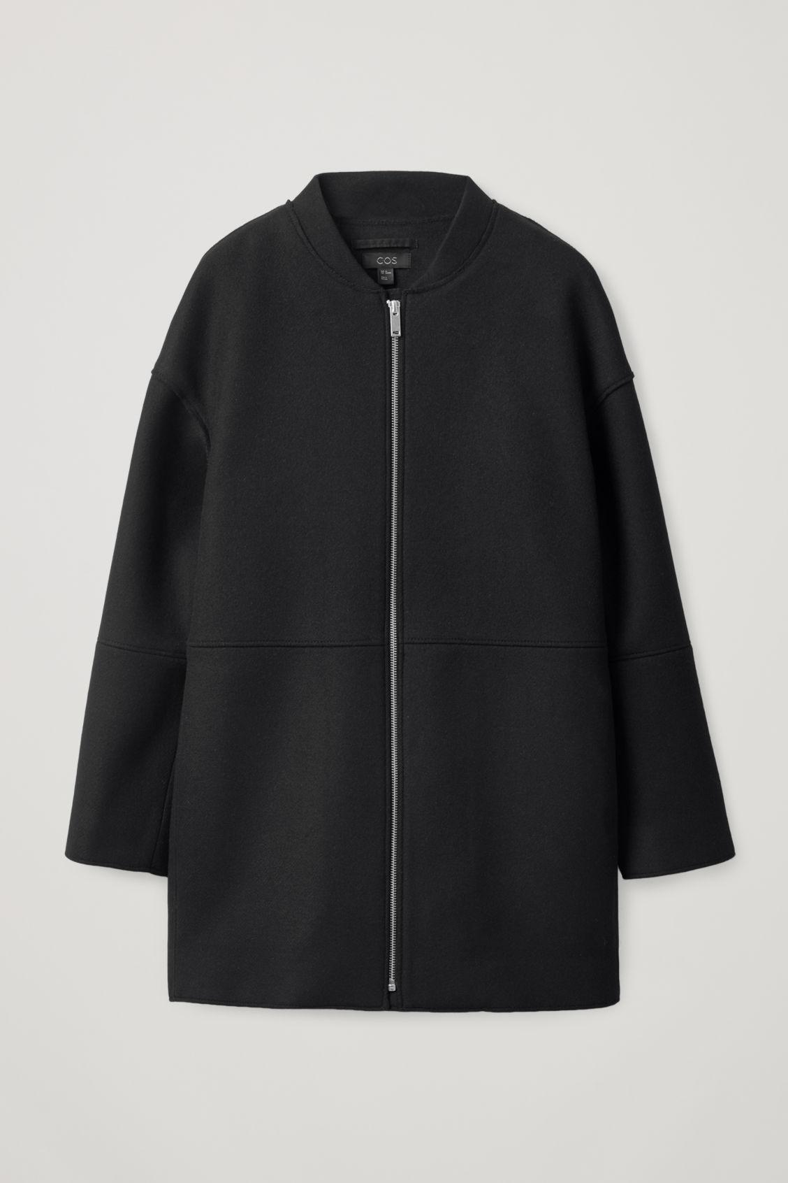 Black boiled wool coat Clearance