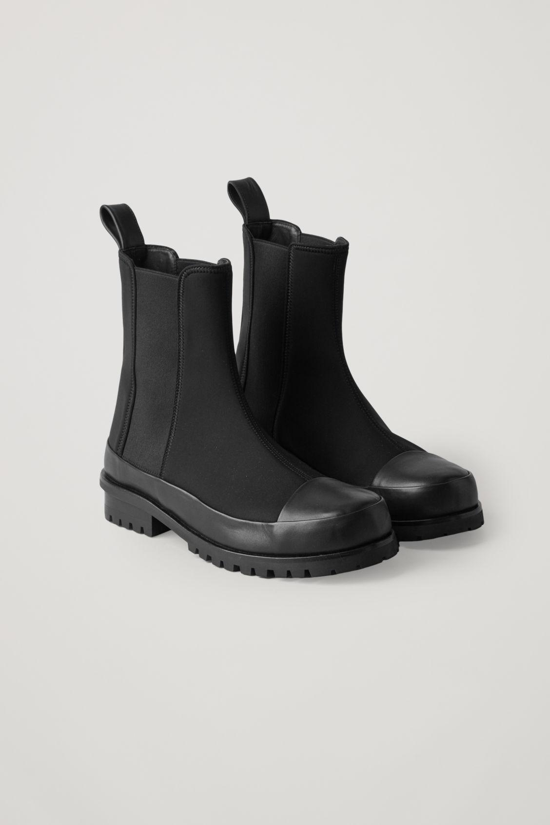 COS Leather Scuba Chelsea Boots in Black for Men - Lyst