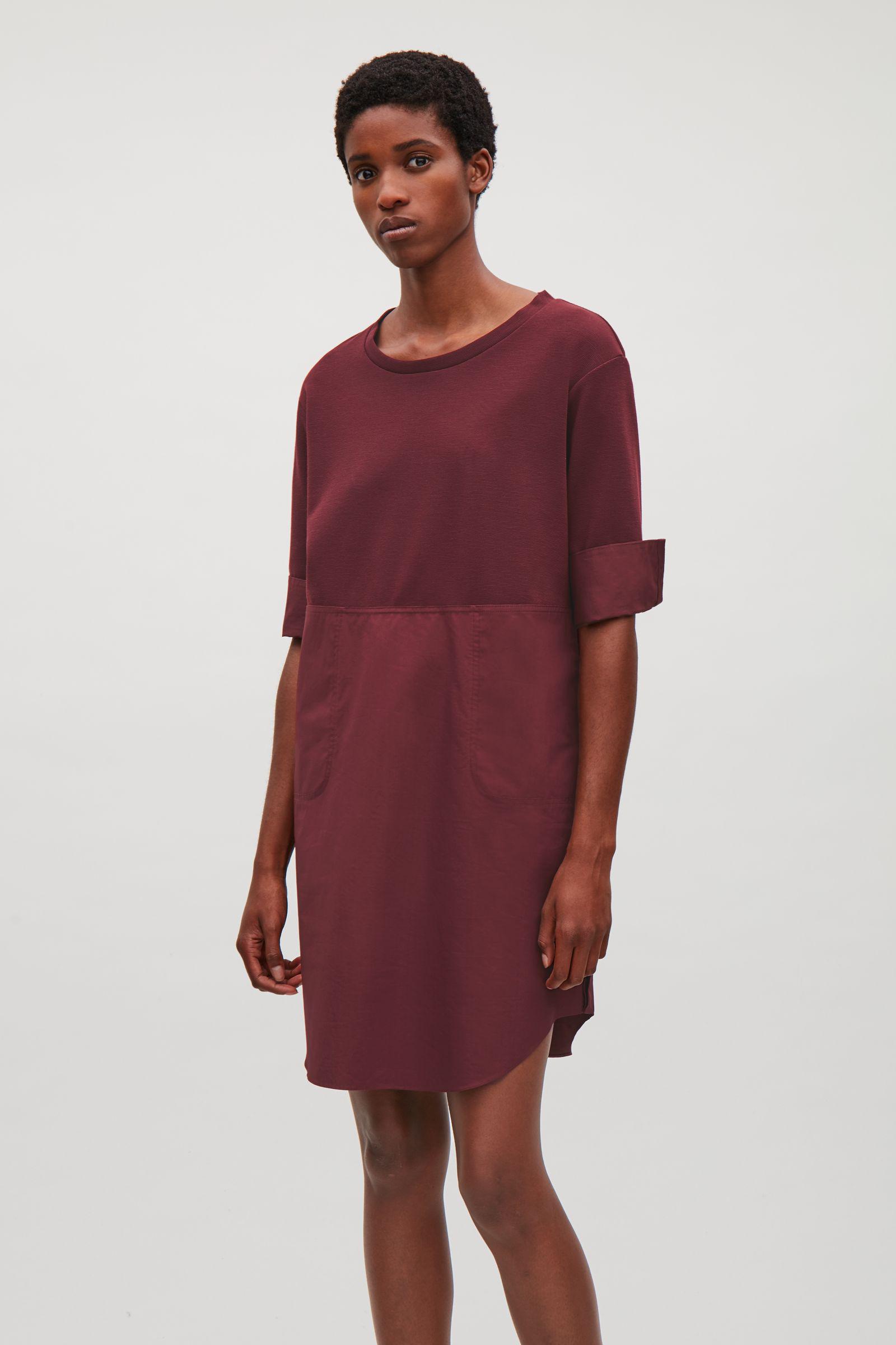 cos burgundy dress