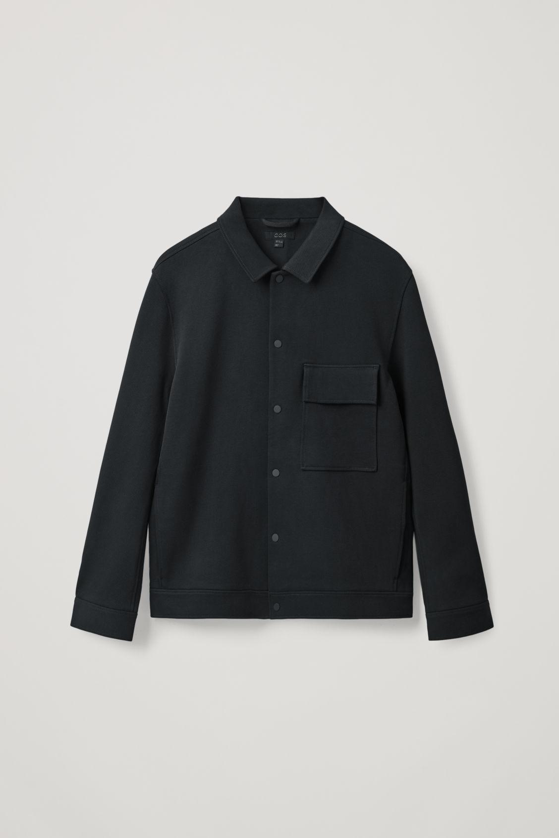 COS Cotton Jersey Twill Shirt Jacket in 