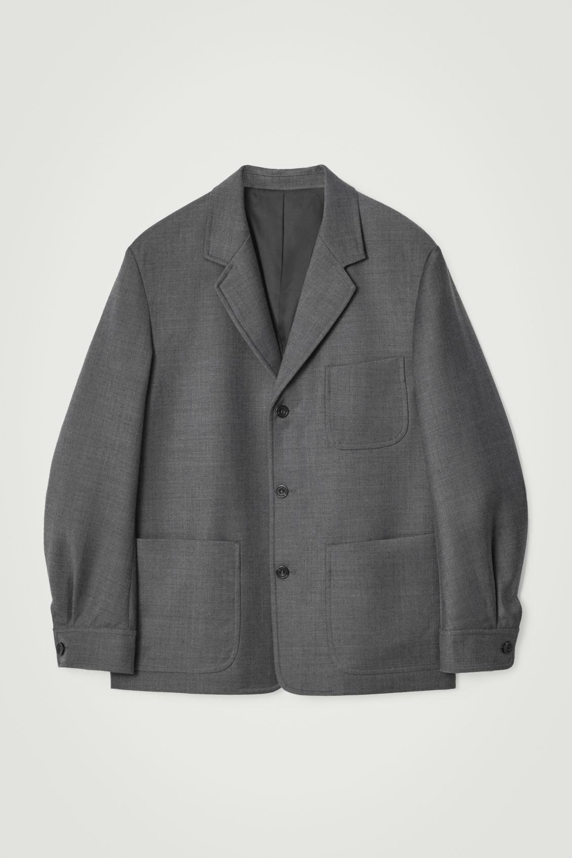 【極美品】【COS】UNSTRUCTURED WOOL-BLEND BLAZER COS Relaxed Unstructured Merino Wool-Blend Blazer in Gray for Men