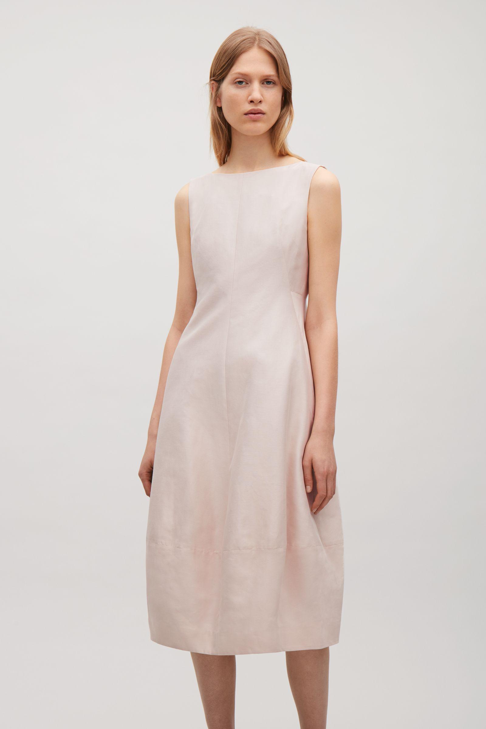 COS Silk Sleeveless Dress With Cocoon Skirt - Lyst