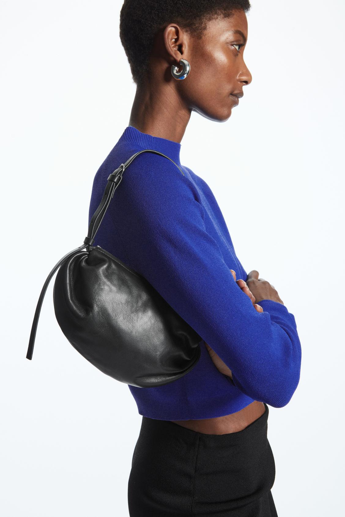 COS Gathered Shoulder Bag - Leather in Black | Lyst