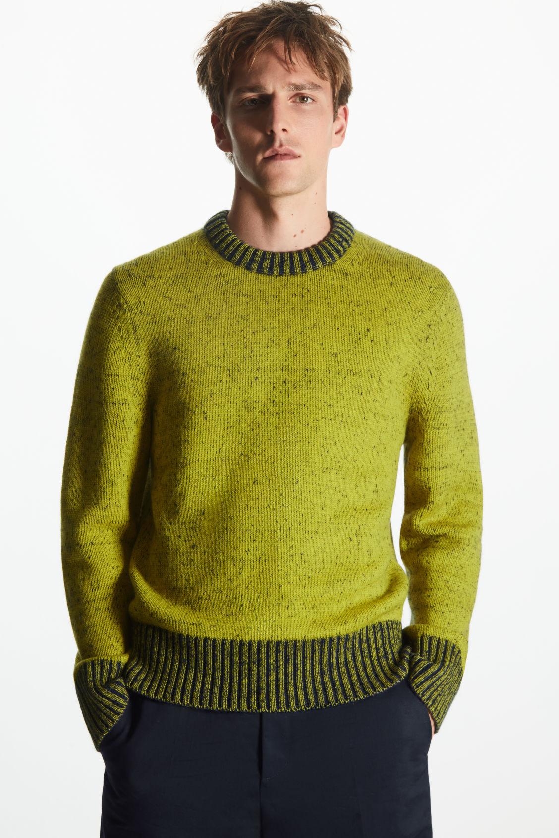 COS Mohair And Wool-blend Crew Neck Sweater in Green for Men | Lyst