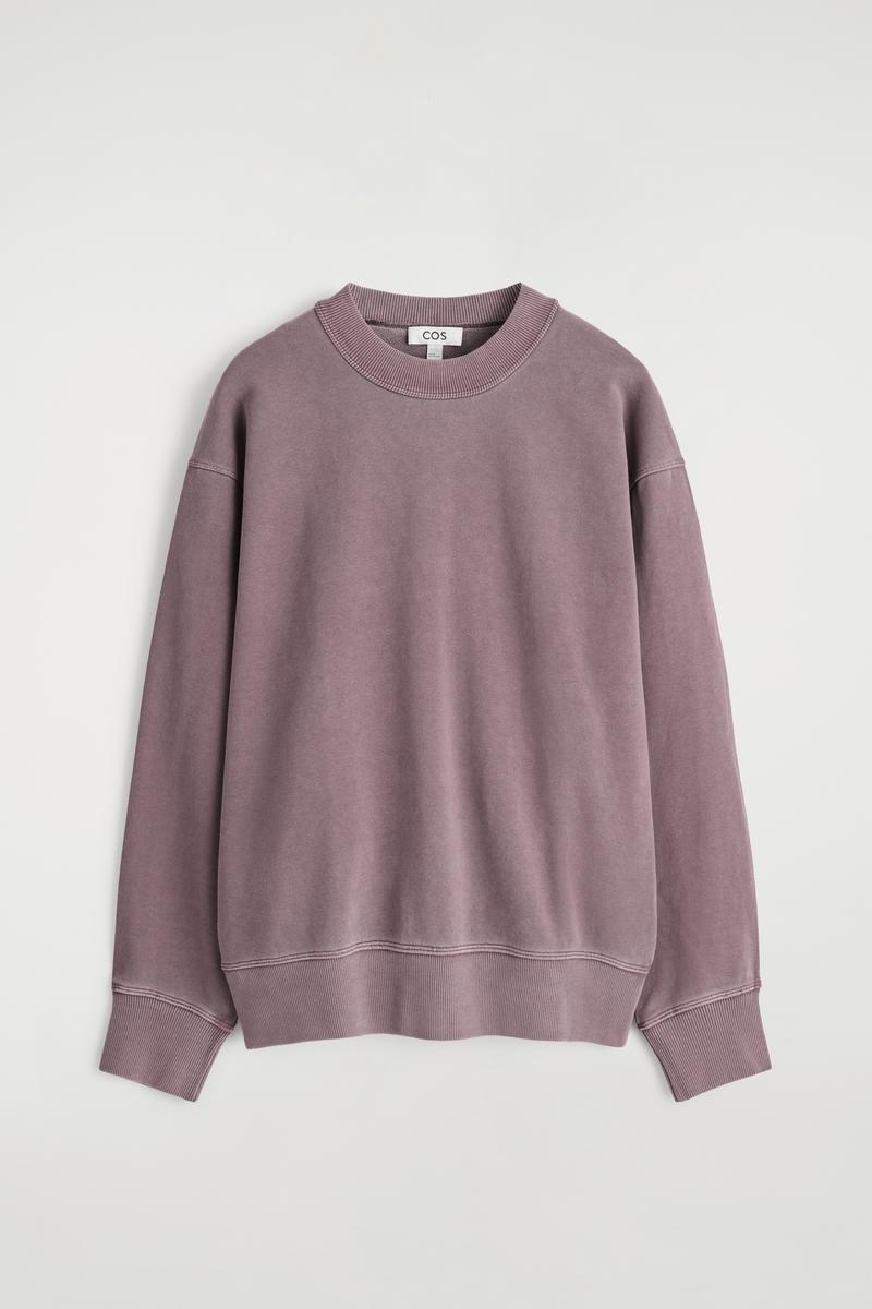 COS Relaxed Washed-Cotton Sweatshirt in Purple for Men Lyst UK