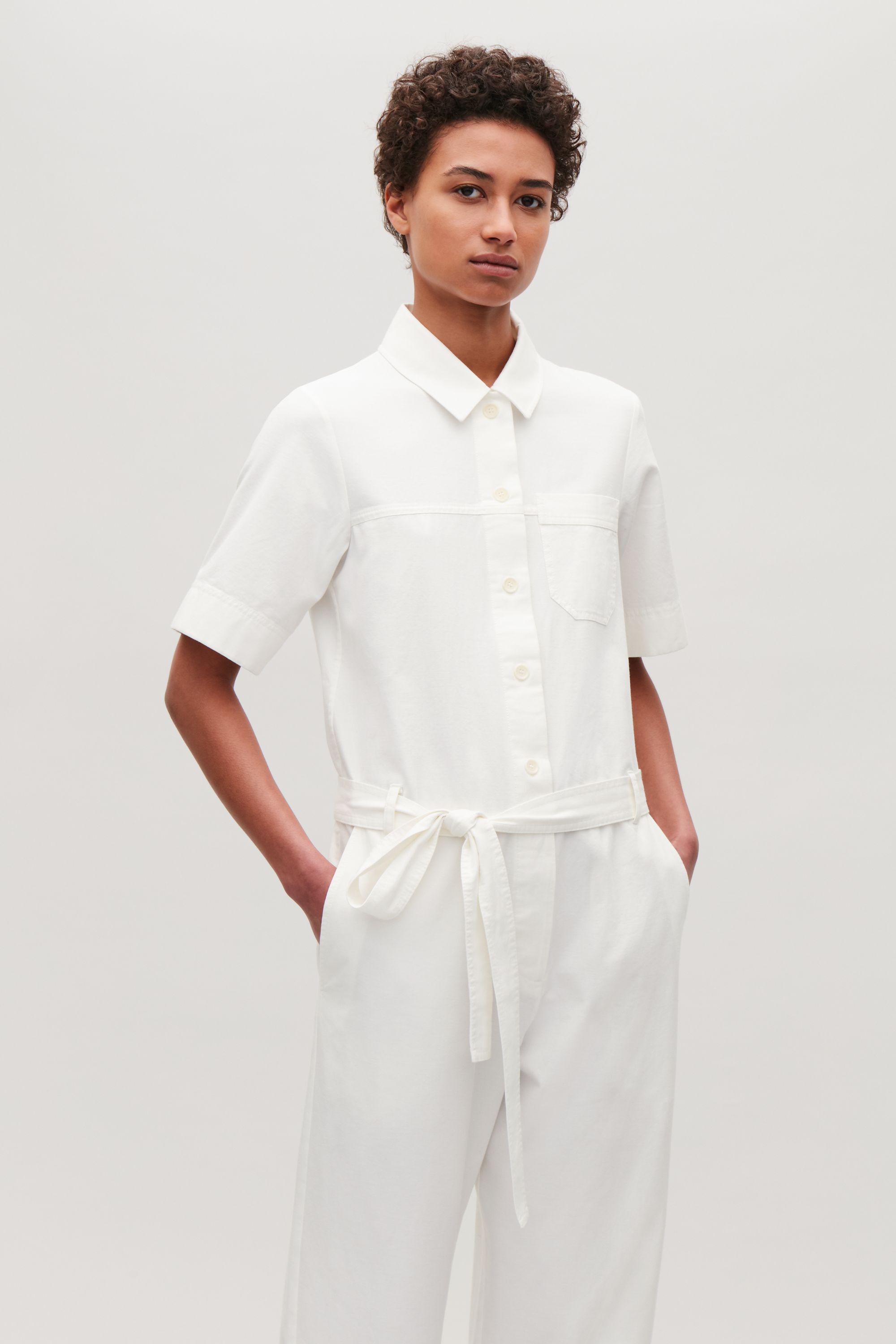 cos white jumpsuit