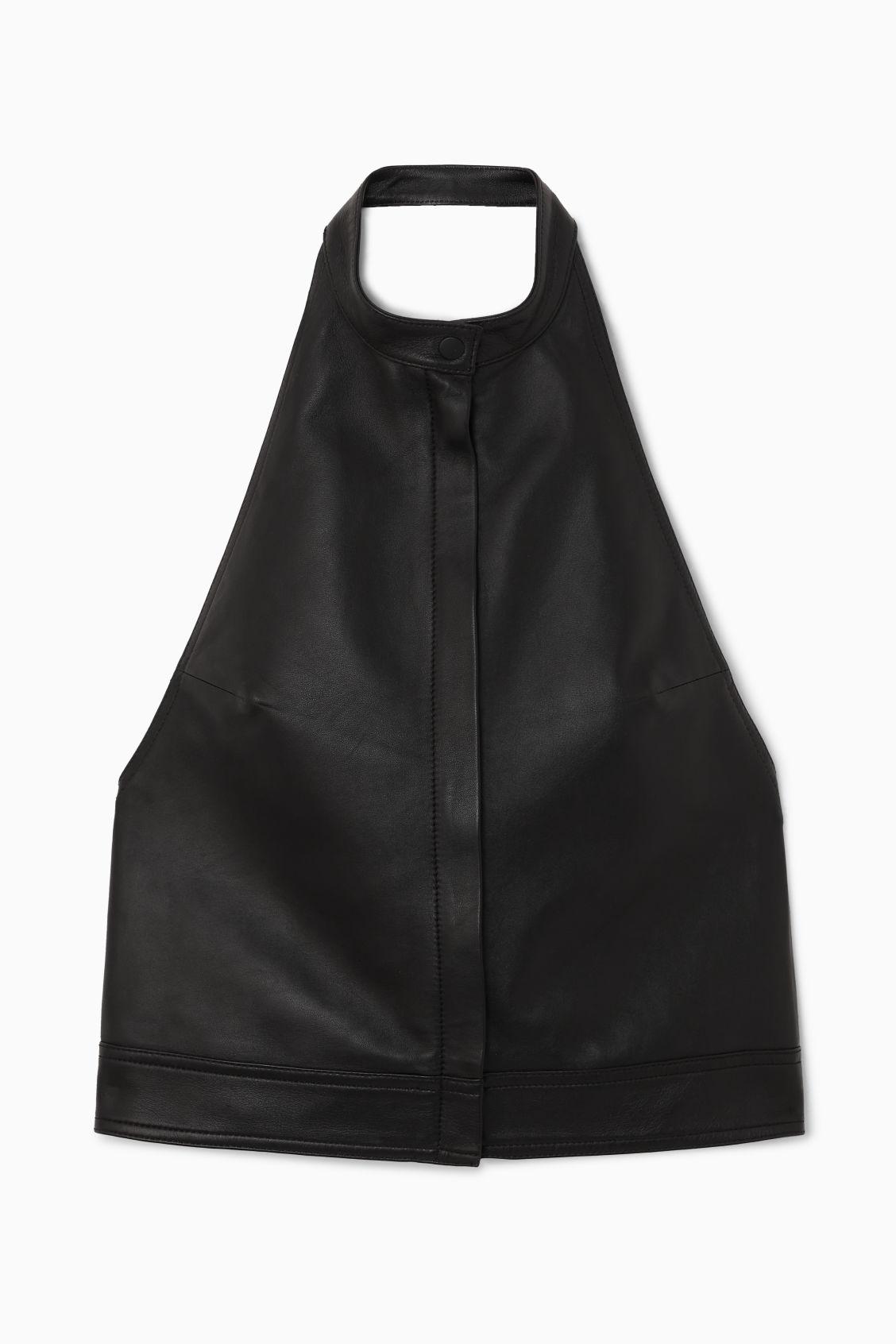 leather halter neck top