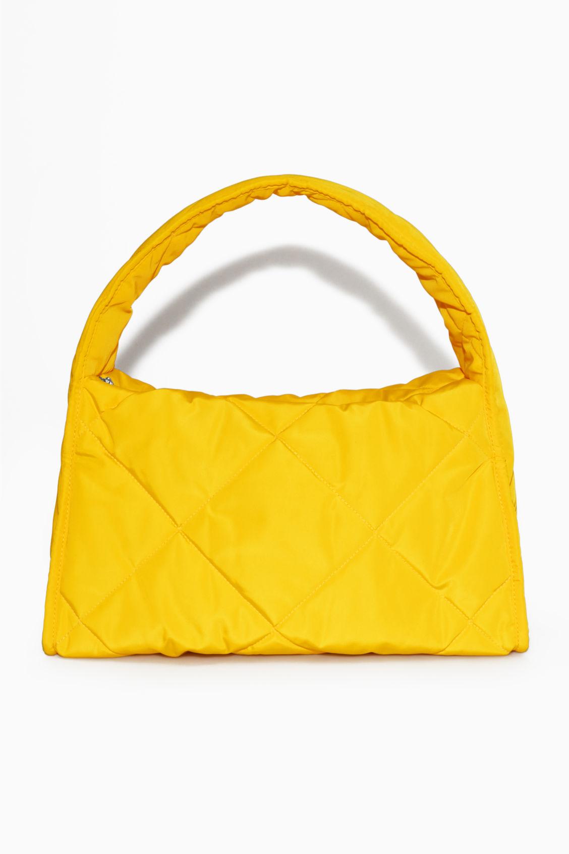 COS Diamond quilted Shoulder Bag in Yellow Lyst