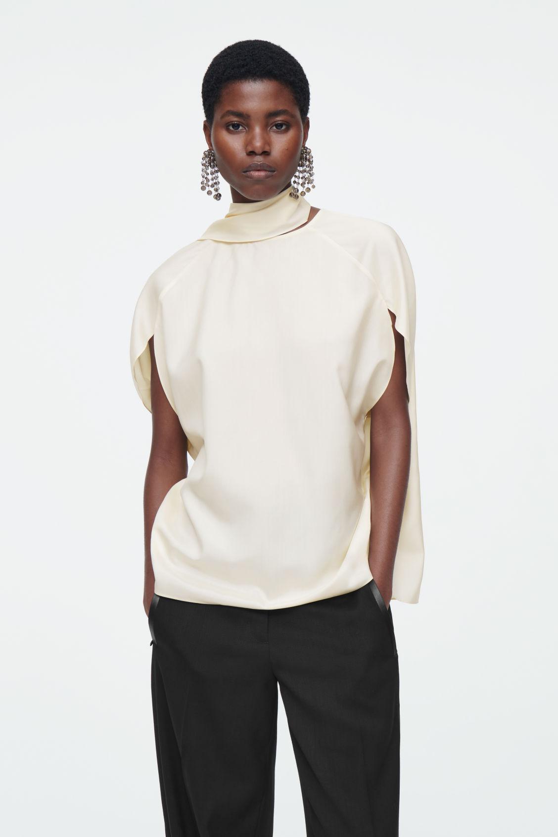 COS The Silk Scarf Blouse in White Lyst