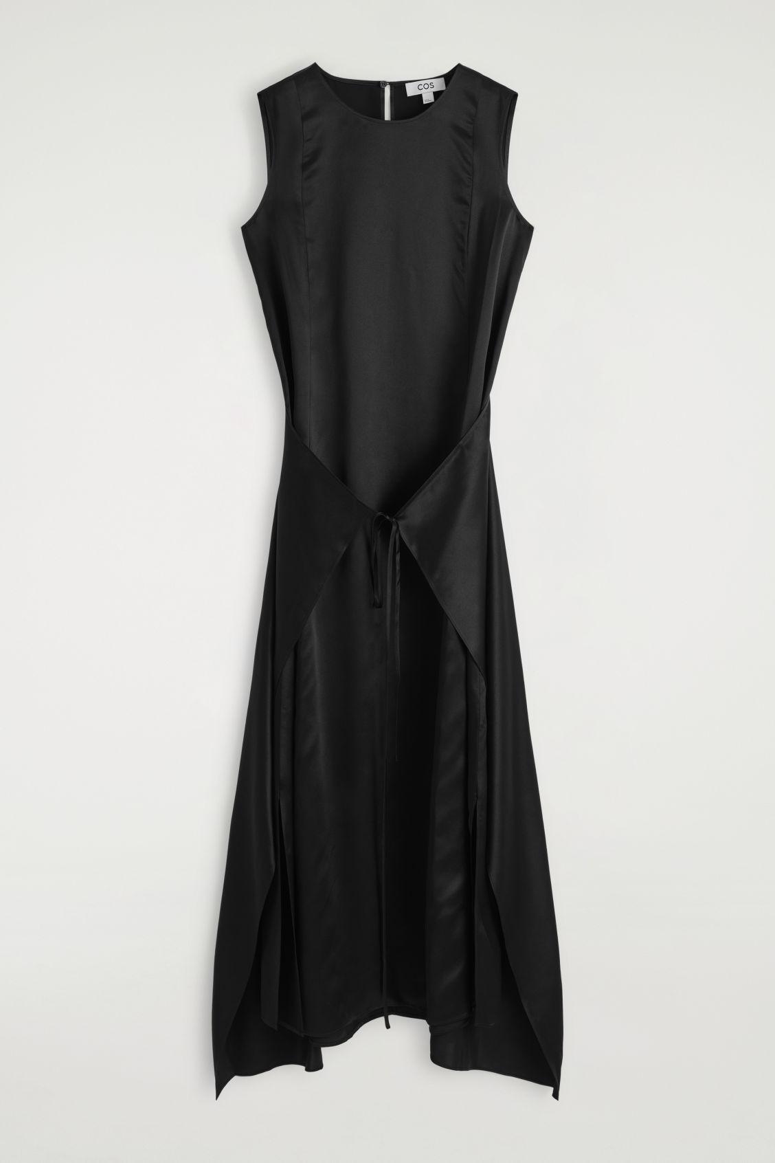cos sleeveless cotton wrap dress Cos Sleeveless Wrap Dress With Belt In Green