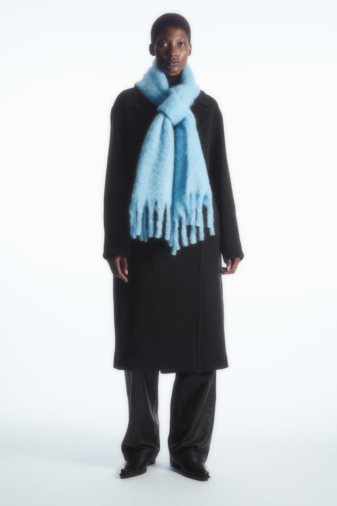 COS Oversized Mohair-blend Scarf in Blue | Lyst