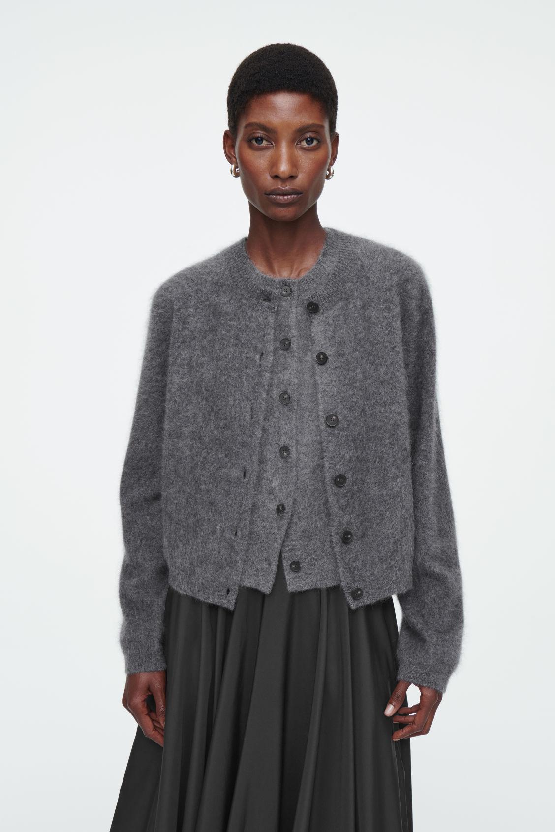 COS Pure Brushed-cashmere Cardigan in Gray | Lyst