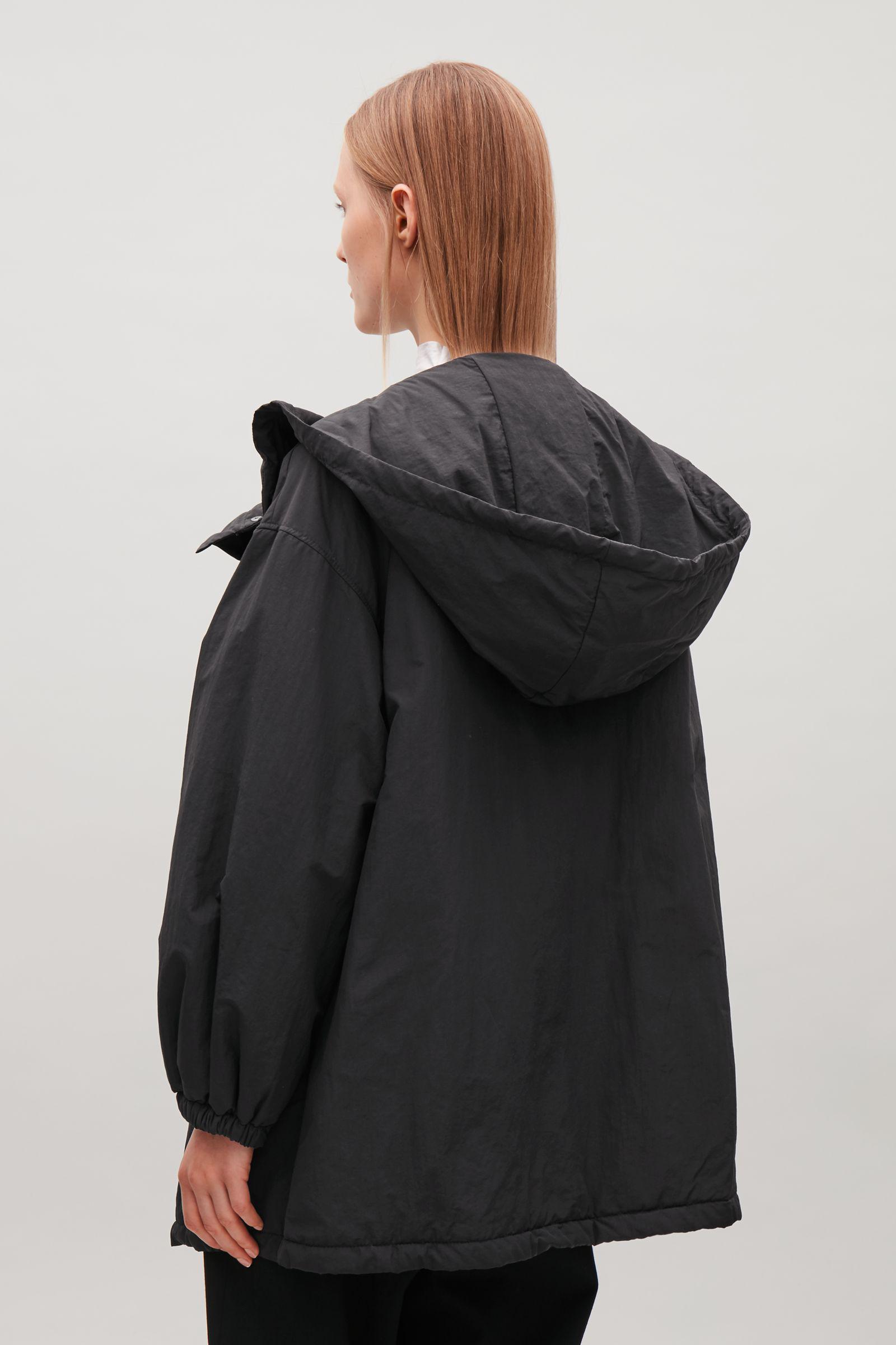 COS Cotton Oversized Padded Parka in Black - Lyst