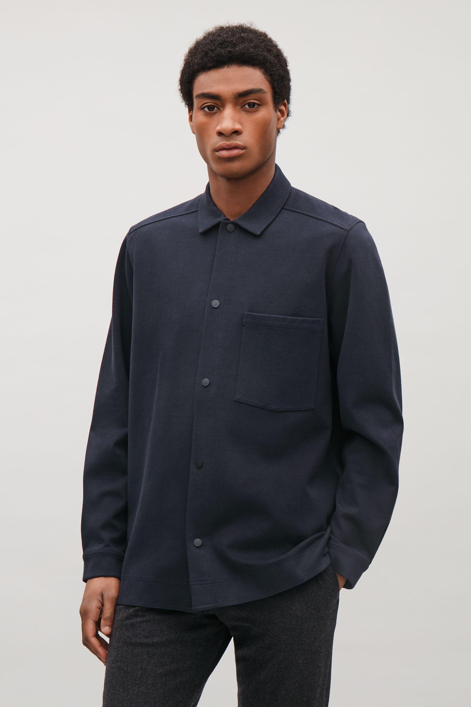COS Cotton Jersey Overshirt With Press 