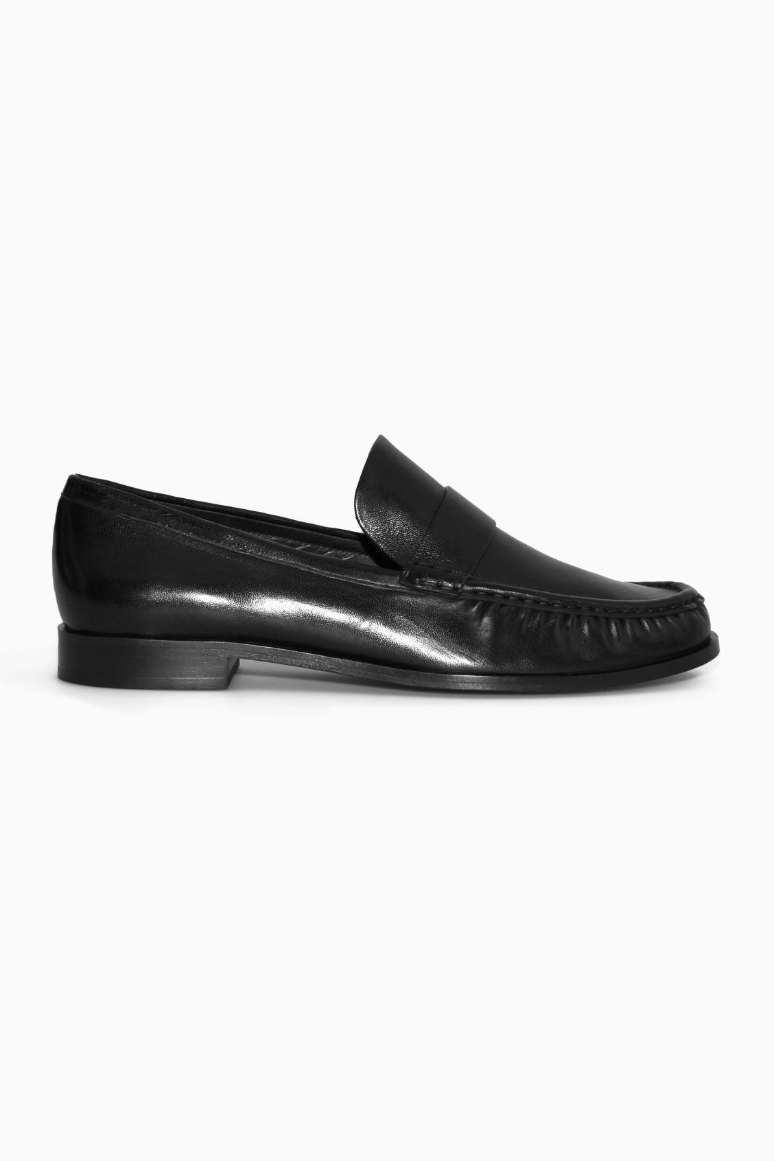 COS Leather Loafers in Black | Lyst