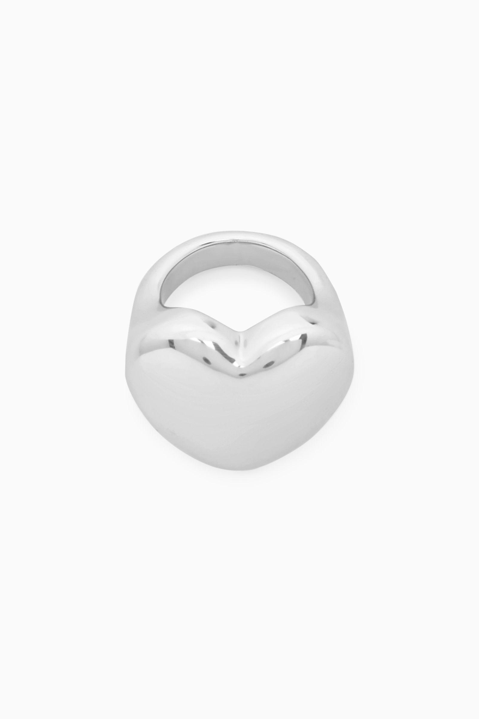 COS Heart Signet Ring in White | Lyst UK