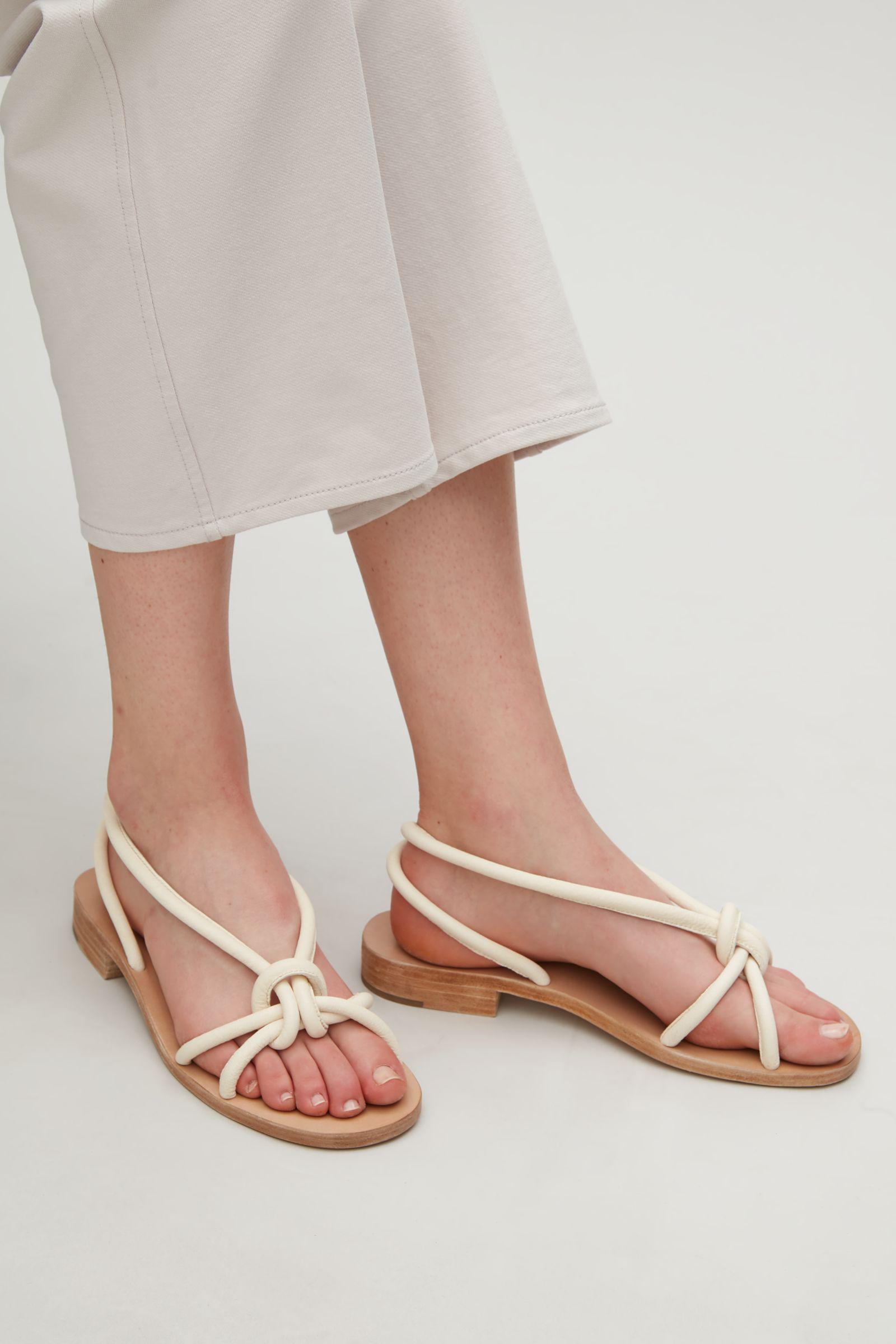 COS Leather Knotted Strap Sandals in 