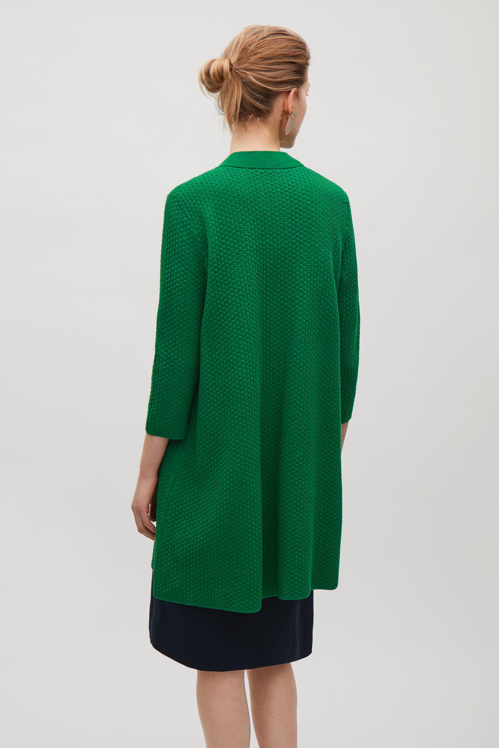 COS Synthetic Textured Knit Cardigan in Bottle Green (Green) - Lyst