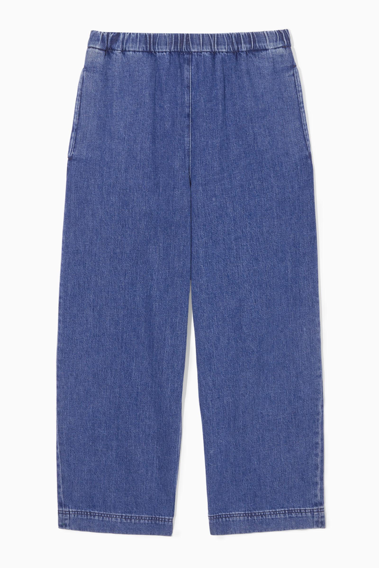 COS Elasticated-waist Denim Trousers in Blue | Lyst UK