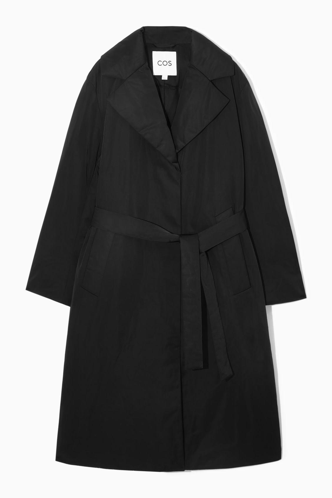 COS Belted Padded Shell Down Coat in Black Lyst