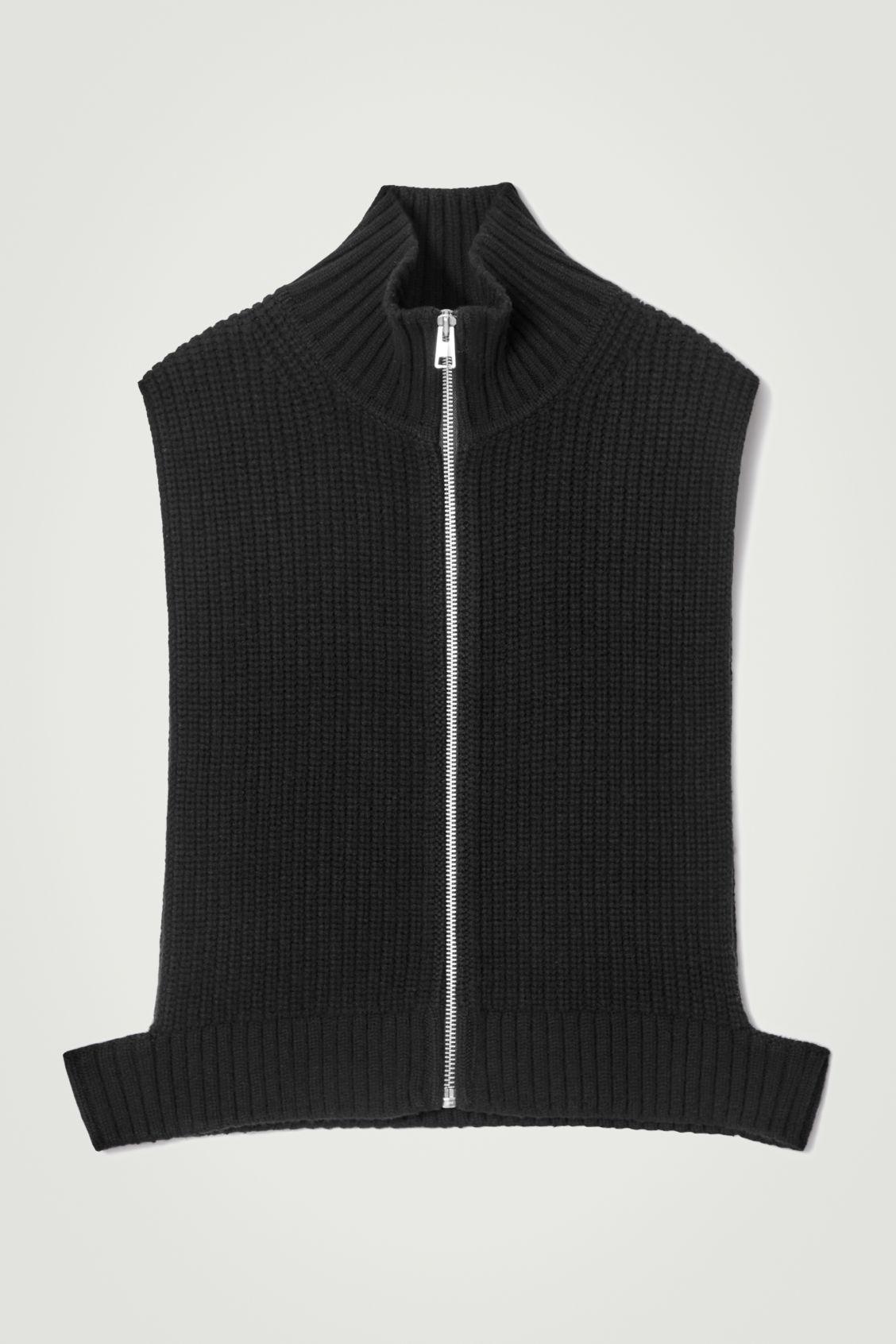 COS Open-Side Zip-Up Wool Vest in Black for Men | Lyst