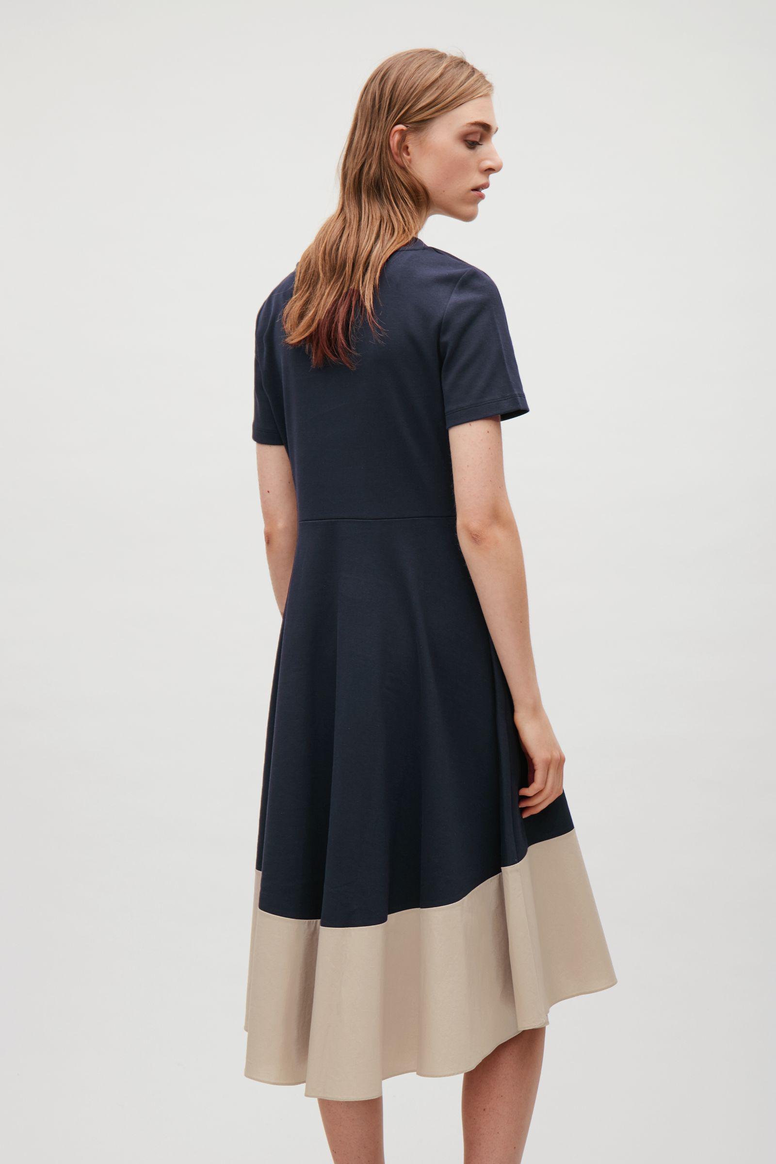 COS Cotton Panelled Jersey Dress in ...