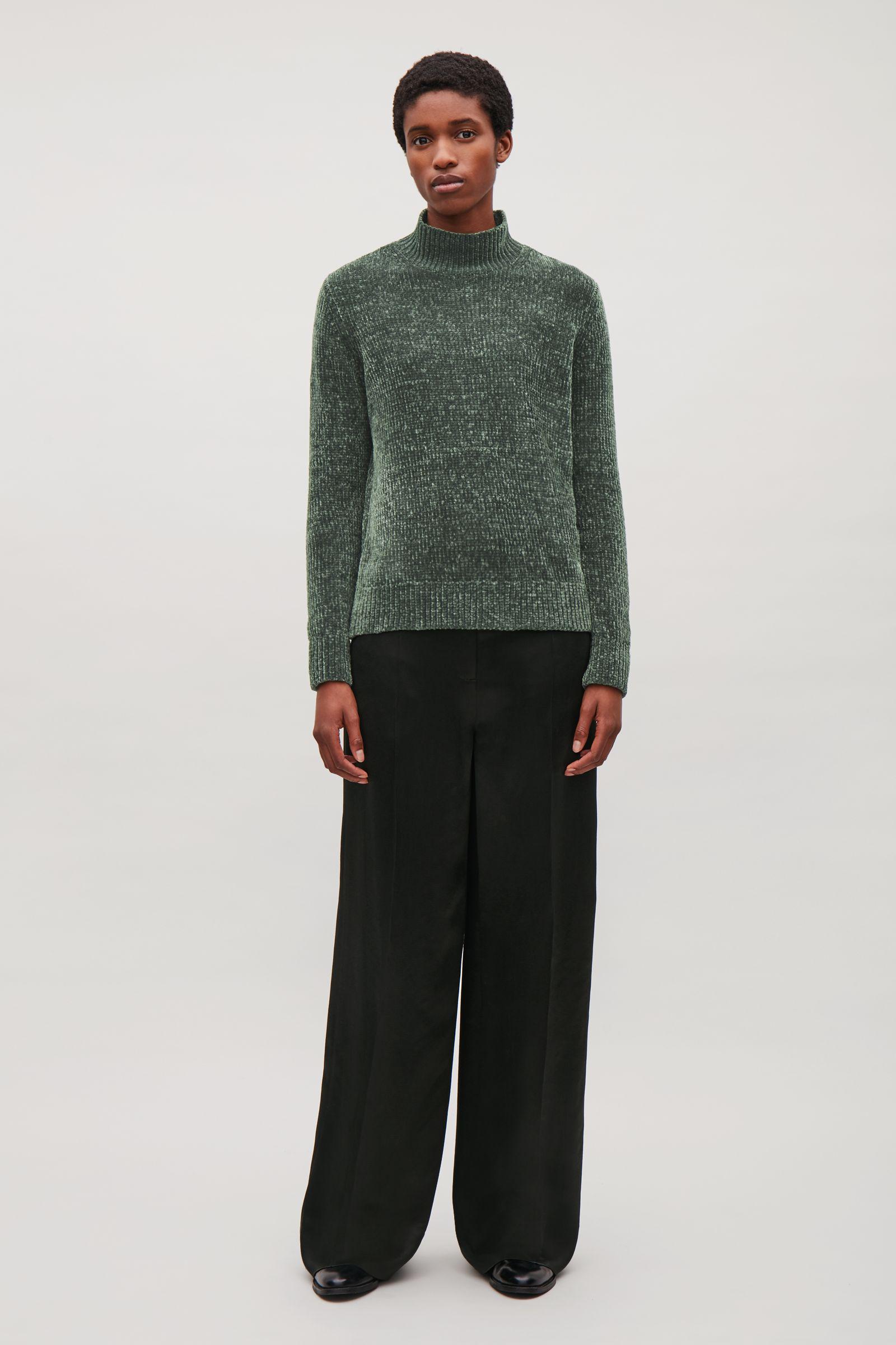 green chenille jumper