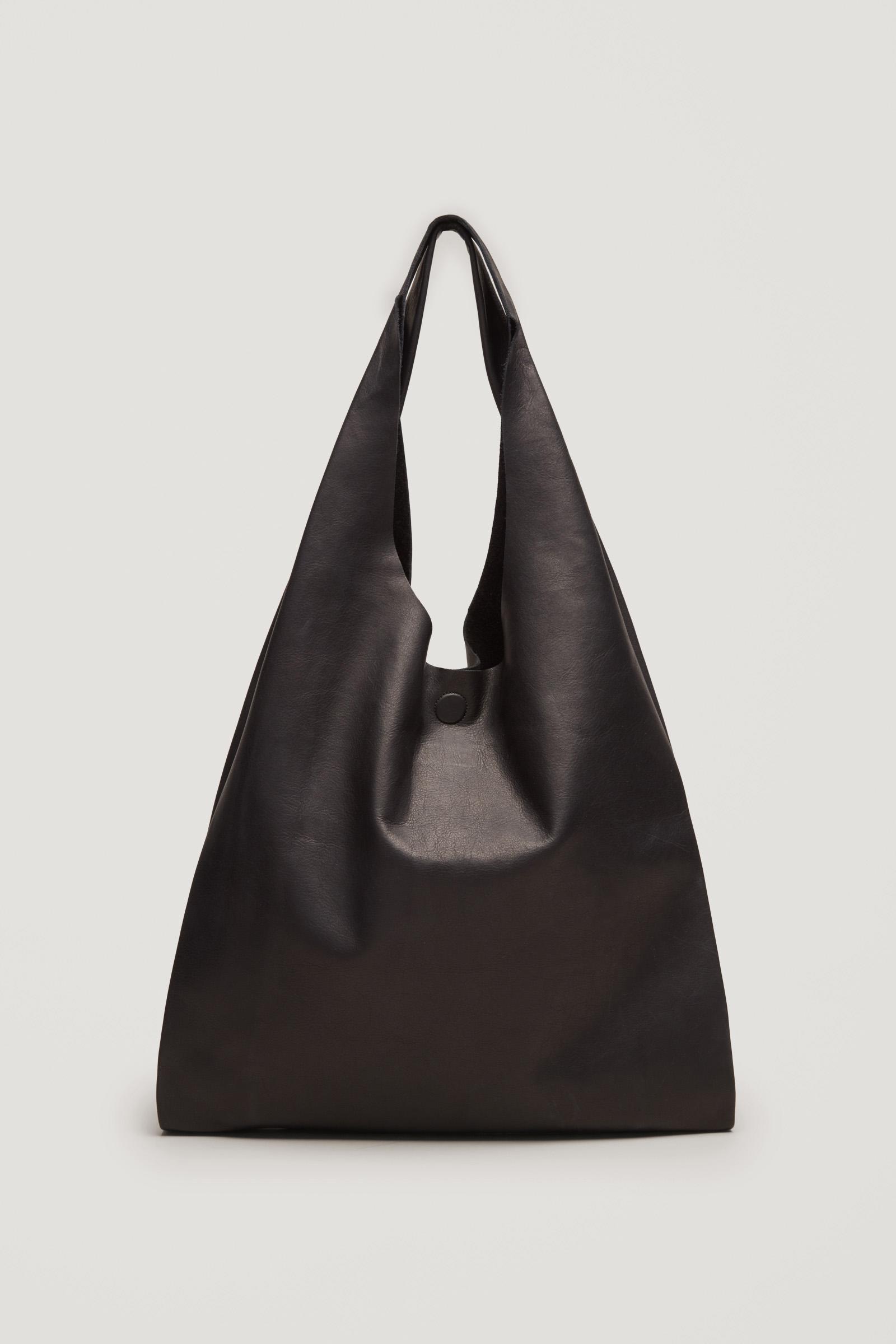 COS Soft Leather Shopper in Black - Lyst