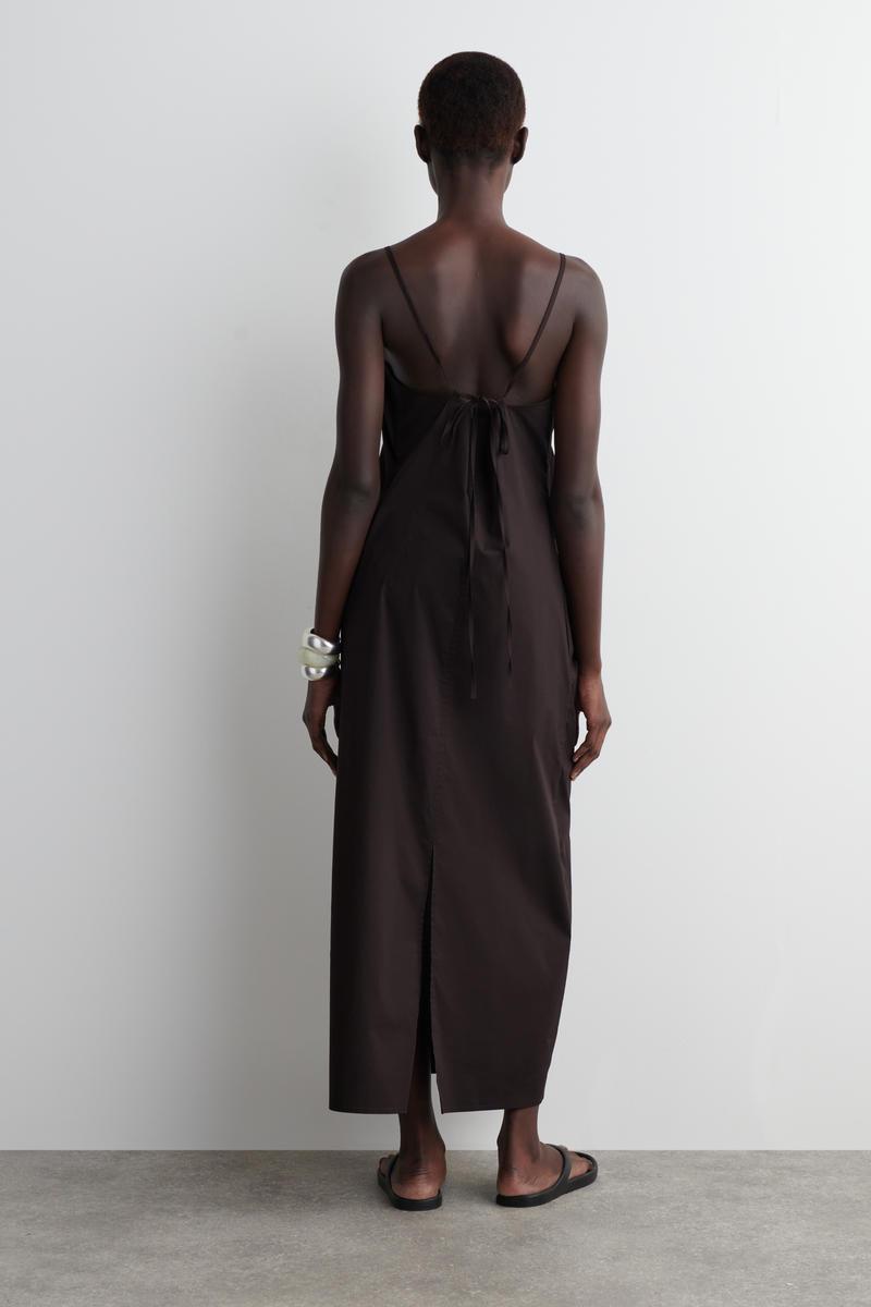 knee length dresses for ladies The Linen V-Neck Maxi Dress