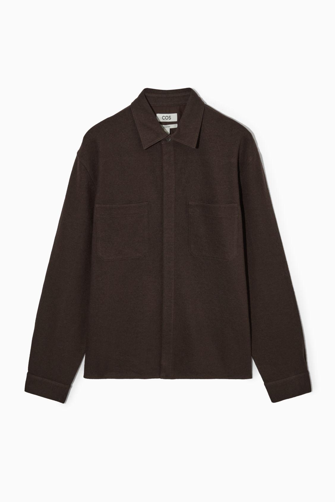 COS Relaxed-fit Wool Overshirt in Brown for Men | Lyst