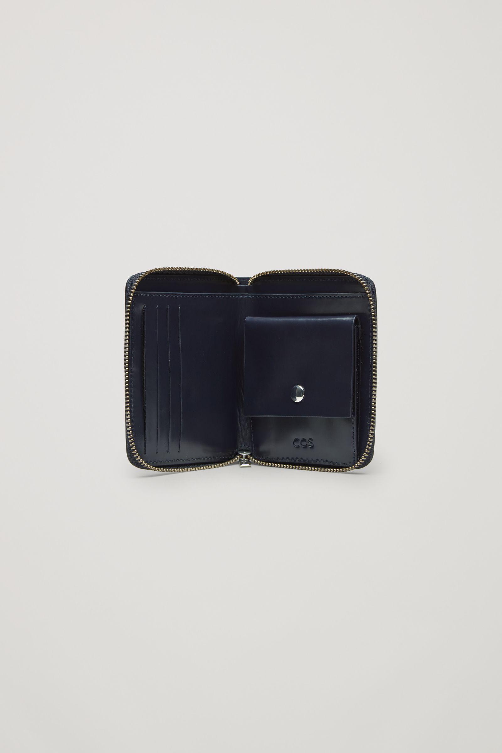 COS Leather Zip Wallet in Blue for Men Lyst UK