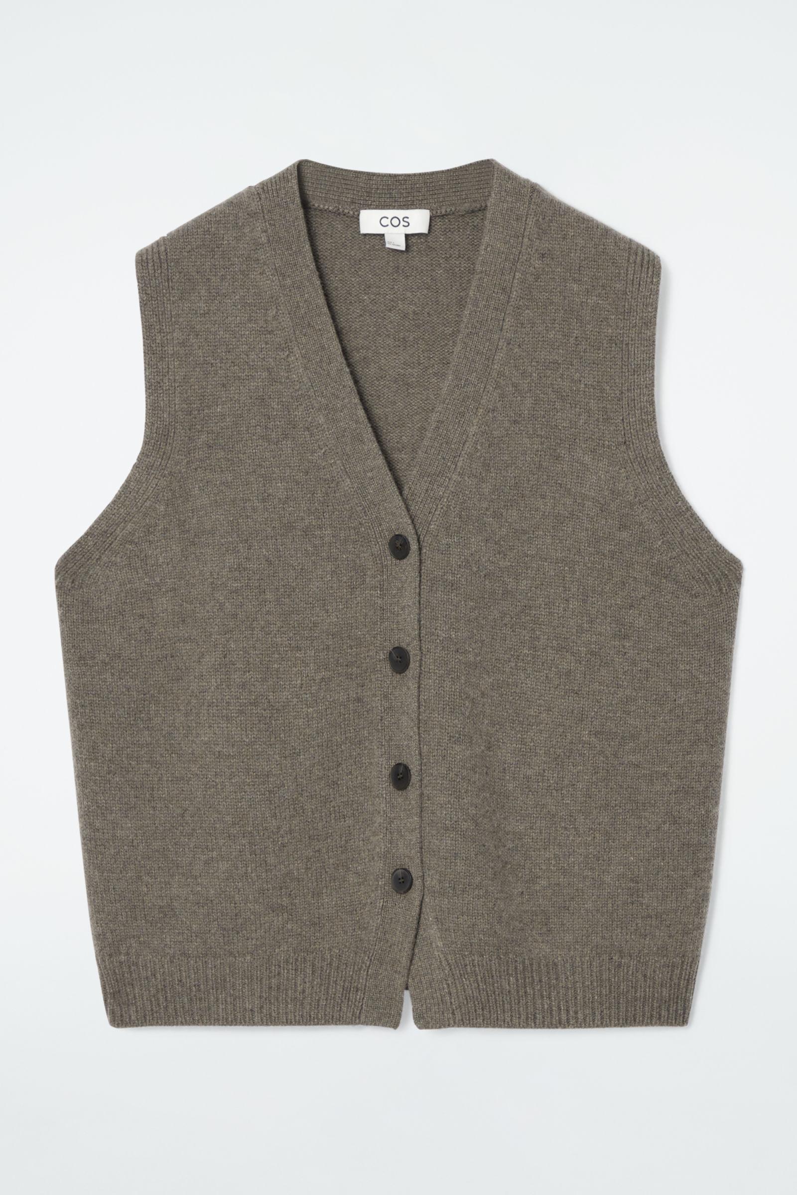COS Knitted Cashmere-blend Vest in Brown Lyst UK