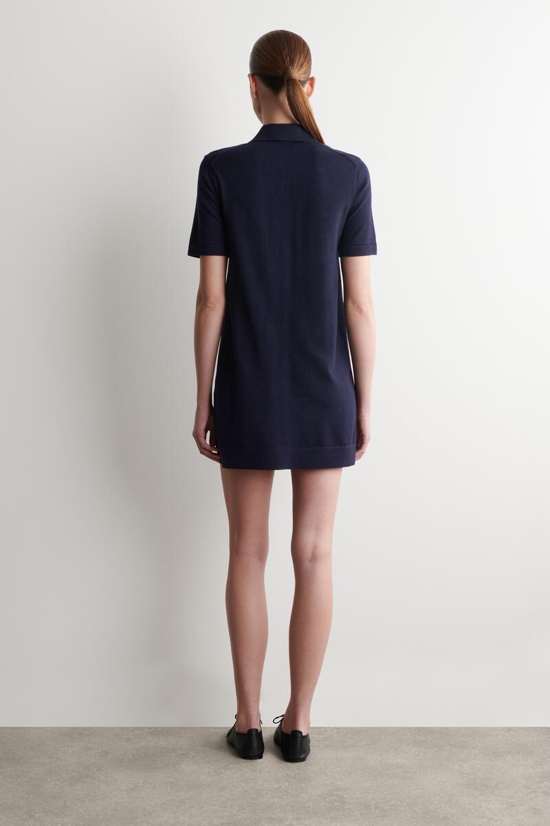 cider blue satin dress COS Navy Blue Cotton Cut-out Midi Dress UK 8  Reliked