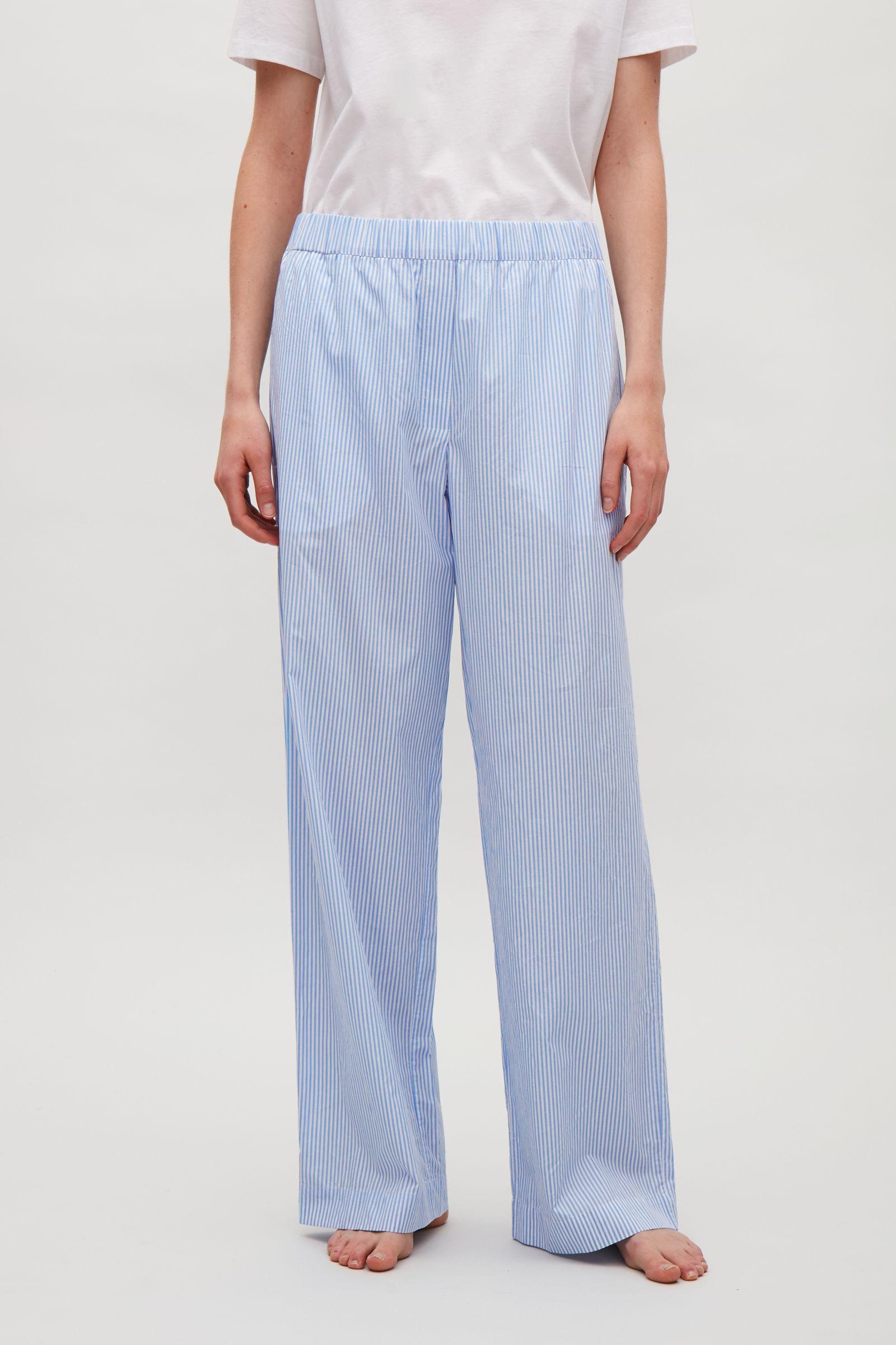 COS Striped Cotton Pyjama Trousers in Blue | Lyst