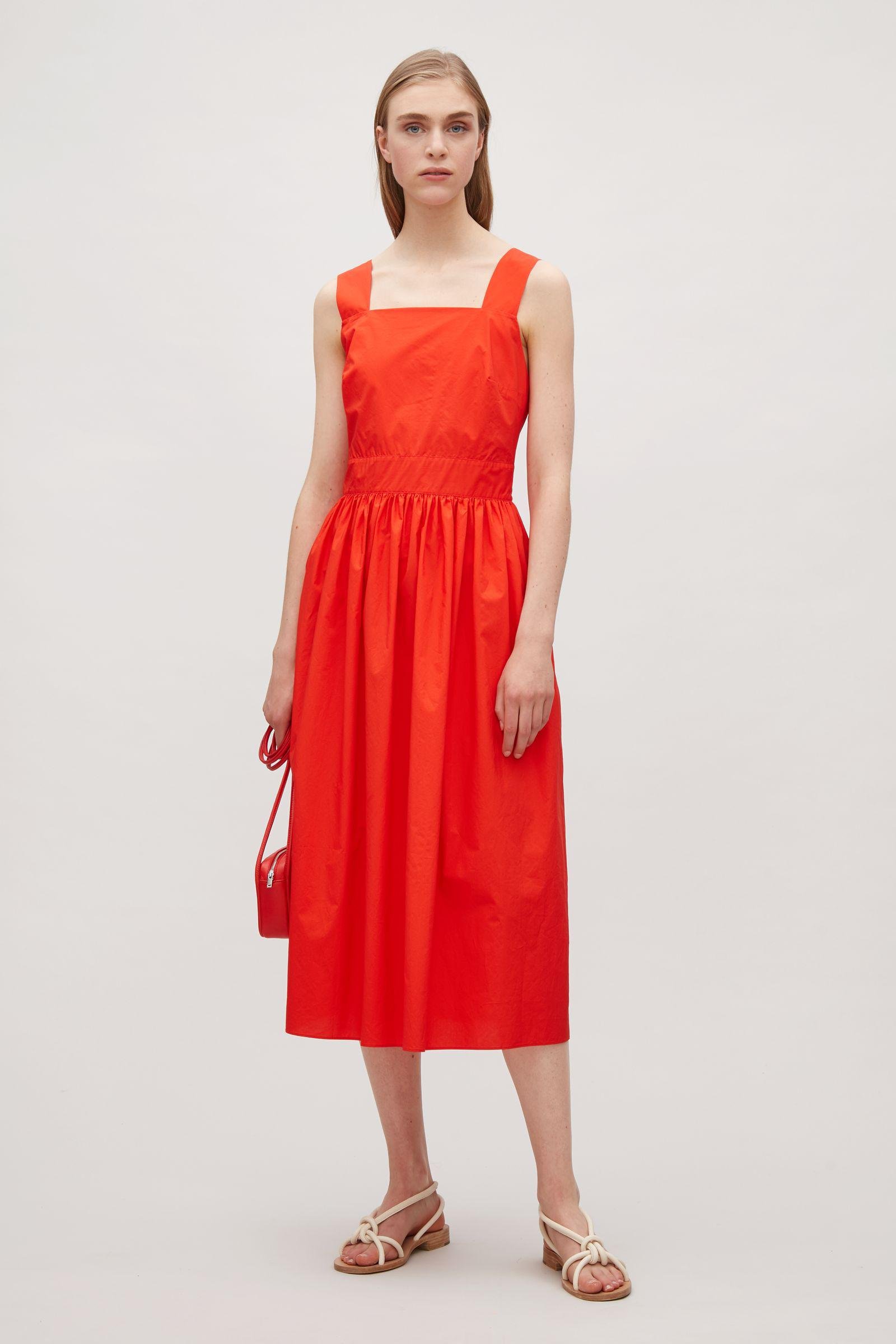 COS Cotton Shoulder-strap Dress in Red ...
