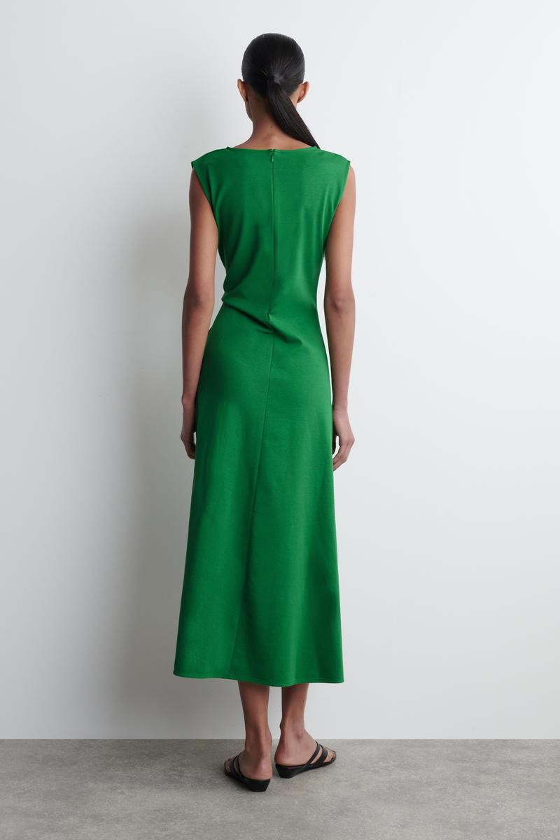 COS Twist-Detail Midi Dress in Green | Lyst