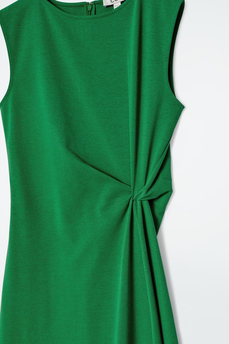 COS Twist-Detail Midi Dress in Green | Lyst