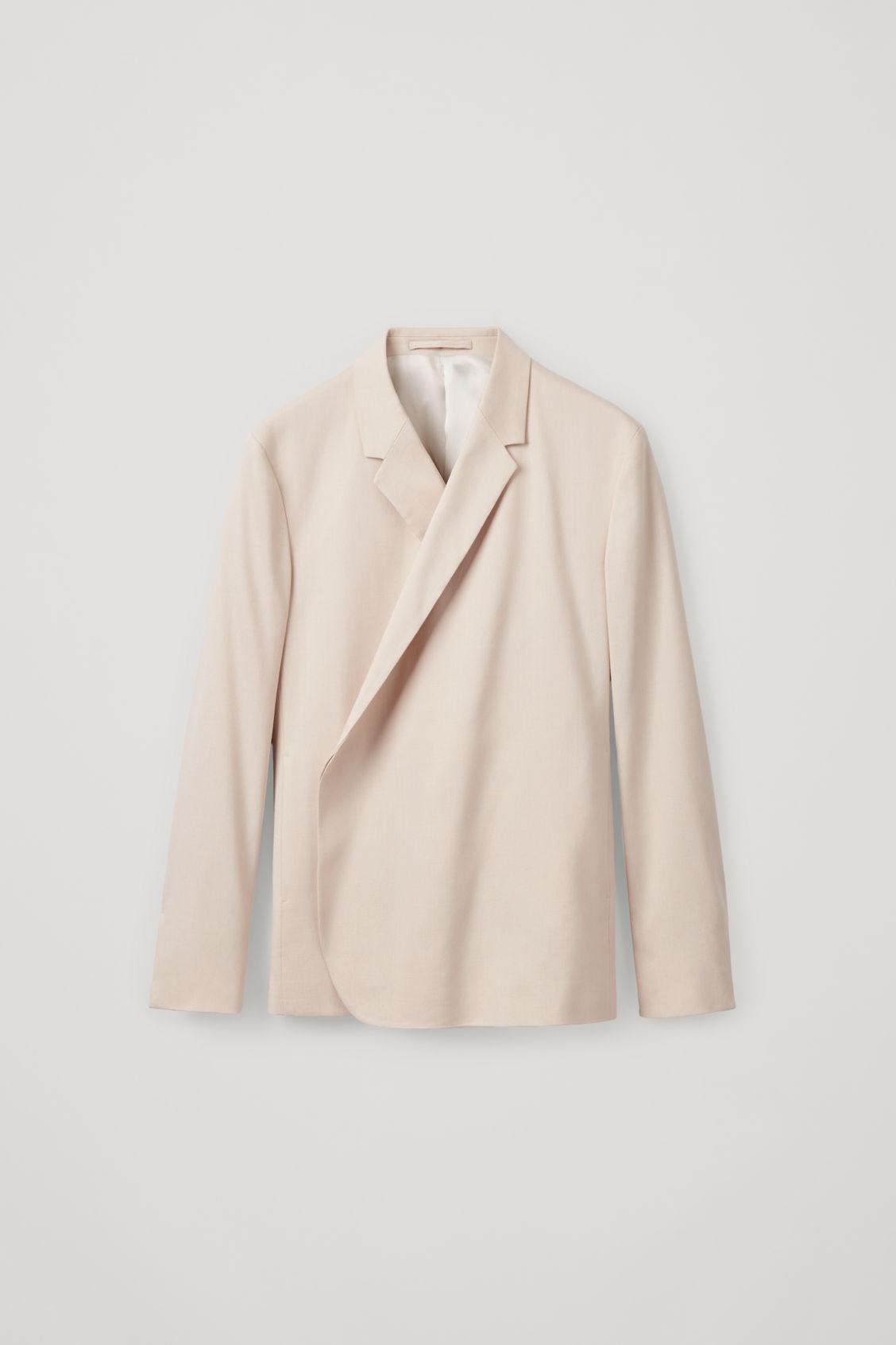 COS Linen-mix Wrap Blazer in Natural for Men | Lyst